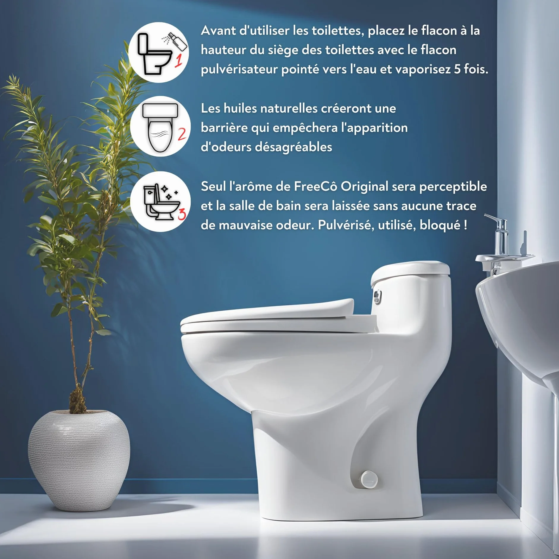 Freeco Anti-Odeur WC (Before You Go) - Spray aux Huiles Essentielles Naturelles. Idéal pour Maison, Bureau, Resto et Voyage. Pack hyper économique de 12x60ml, Parfum Épices