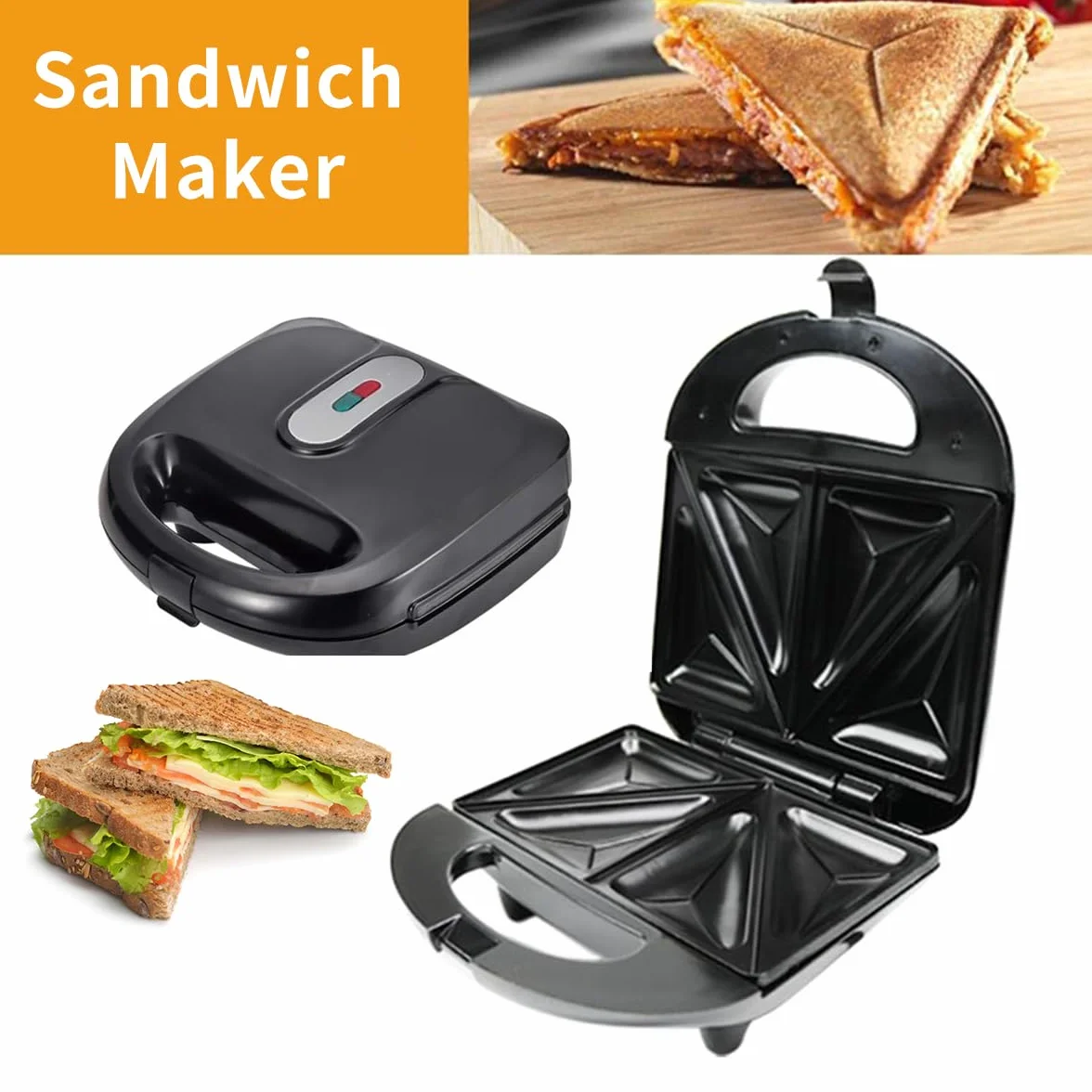 Donut Maker 3 en 1 gaufre électrique sandwich machine panini Press grill iron set avec 3 interchangeables amovibles feuilles antiadhésives