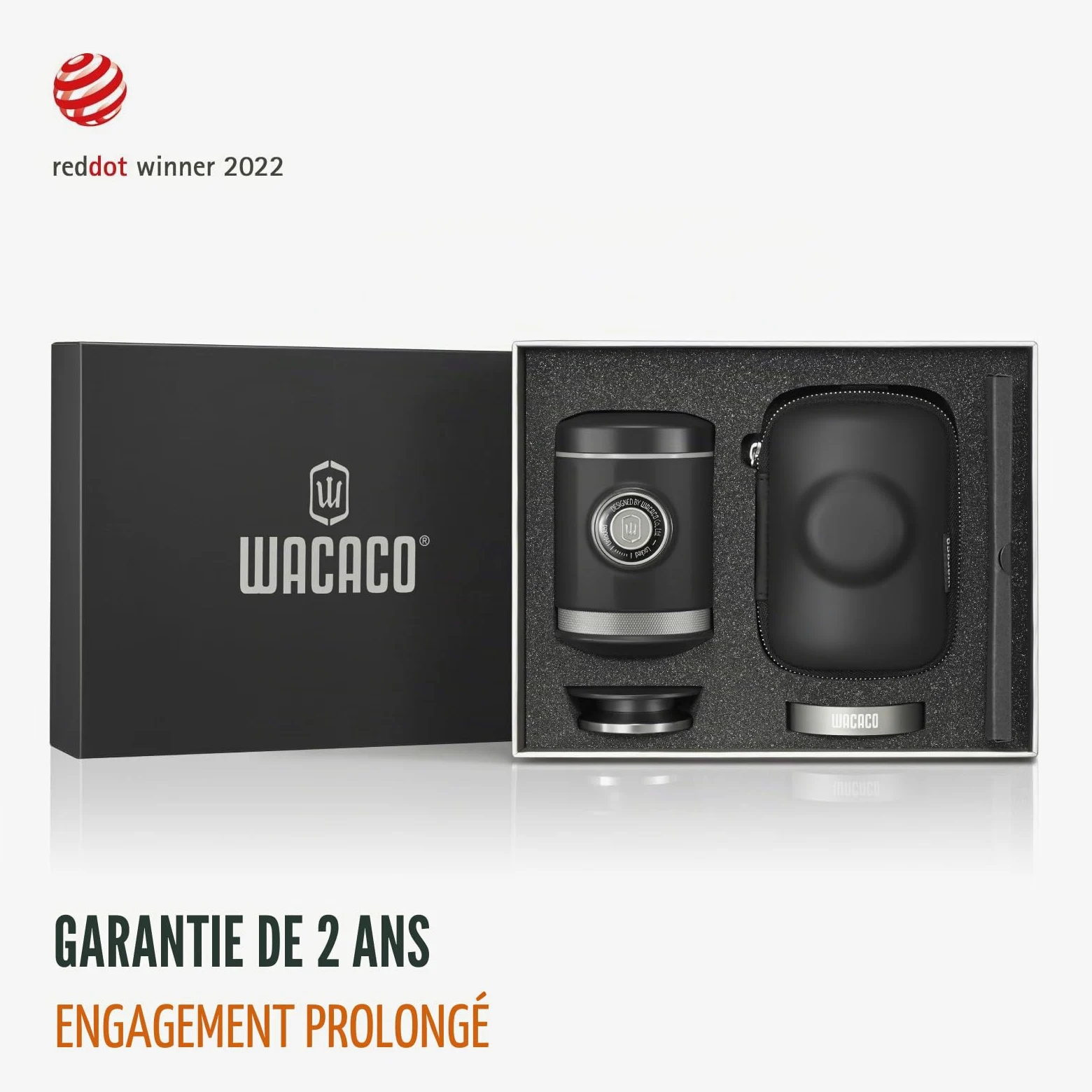 WACACO Picopresso Machine à Espresso Portable avec son Étui de Protection, Machine de Niveau Barista Dédiée aux Cafés de Spécialité, Mouture Ultra-fine, Cafetière de Voyage Manuelle