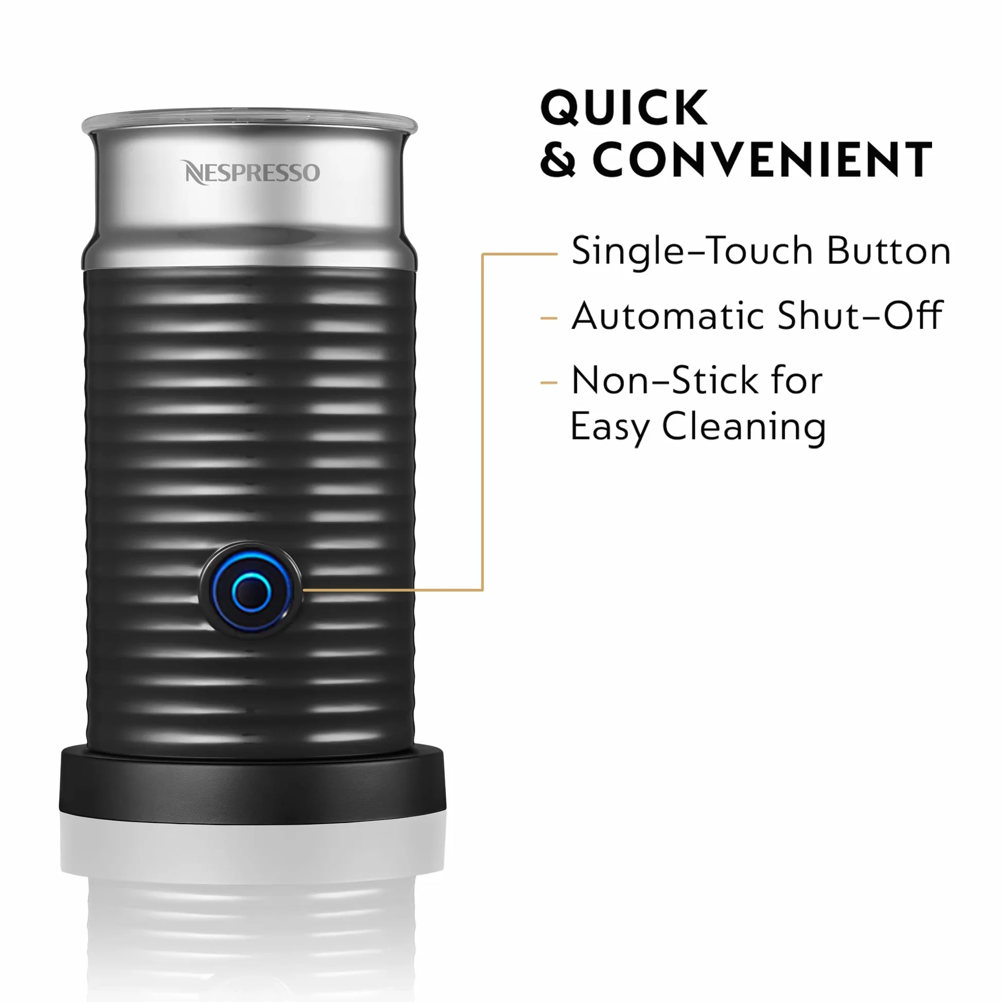 Nespresso Aeroccino 3 Mousseur à lait Noir Acier