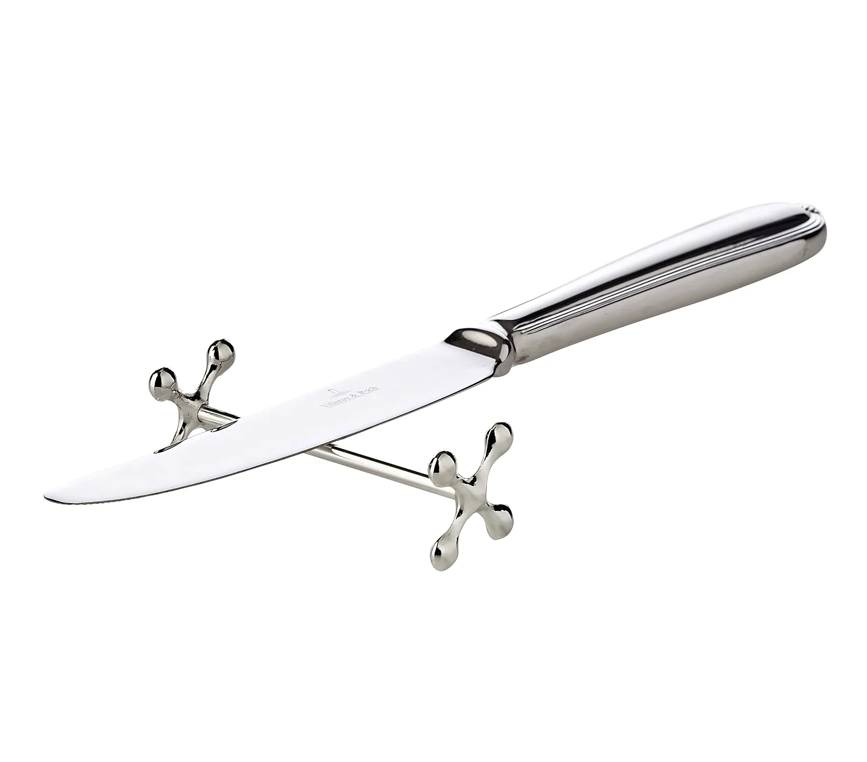EDZARD Ensemble de 6 Repose Couteau Croisée, repose baguettes, Longueur 7 cm, argenté Noble, résistant au ternissement
