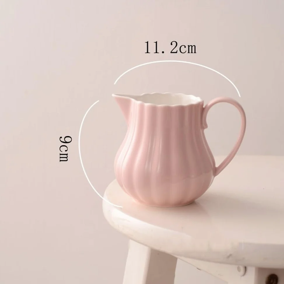 Pot à Lait, saucière, Tasse à Eau, pichet à crème, Pot à café, Pot à Sucre, Pot en céramique à Motifs Floraux avec Anse