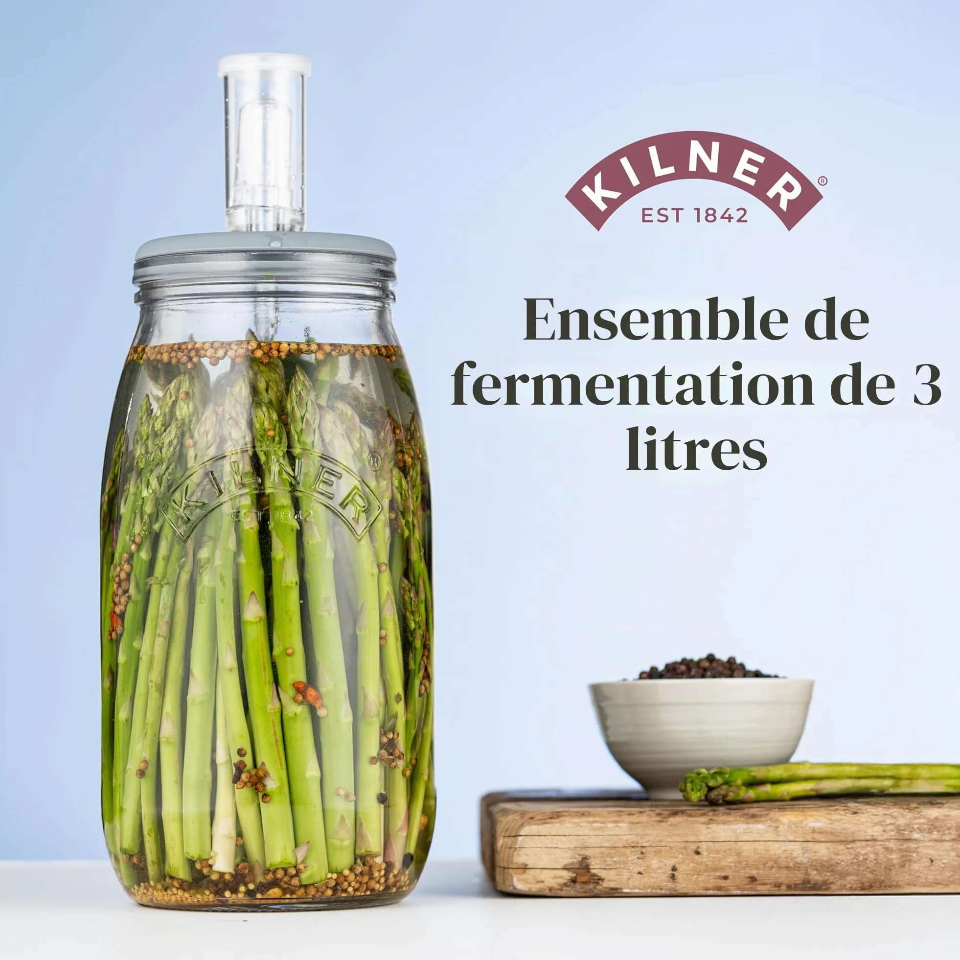 Kilner - Lot de Pots de Fermentation. 3L Fermentation : 3 l, Claire