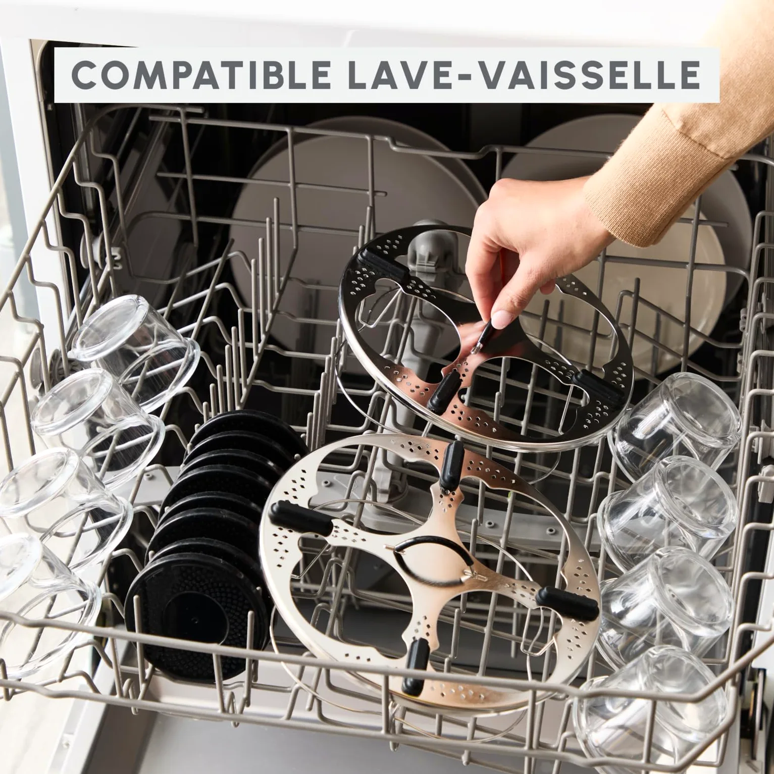 Moulinex Kit de 8 verrines superposables, Cookeo, Couvercles, Entrées, Yaourts et desserts, XA6140E0