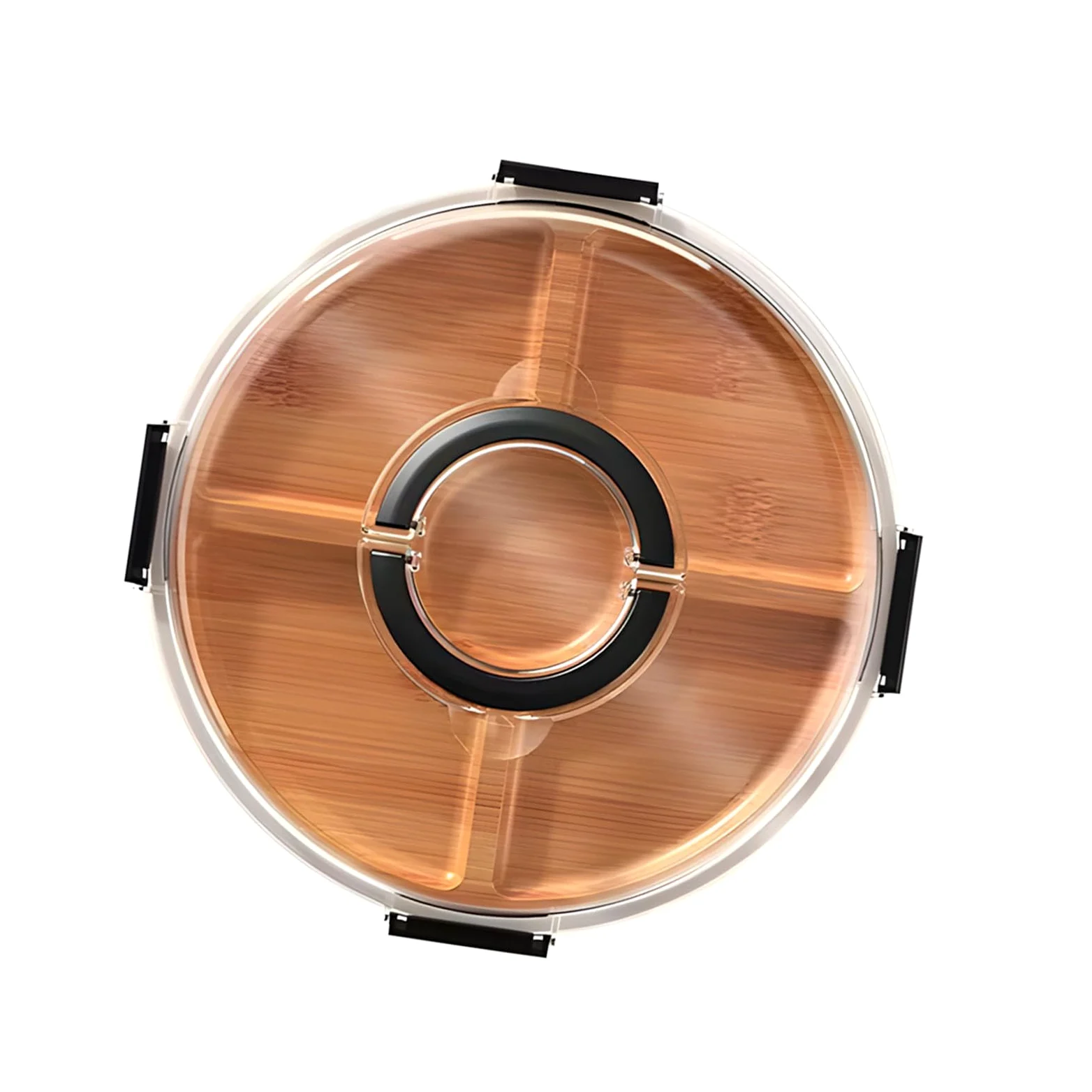 COOLHOOD Plateau à apéritif verrouillable avec tige en polyacrylate - Protection idéale pour les fêtes, les pique-niques, les compartiments séparés - Planches à double usage - Couvercle verrouillable