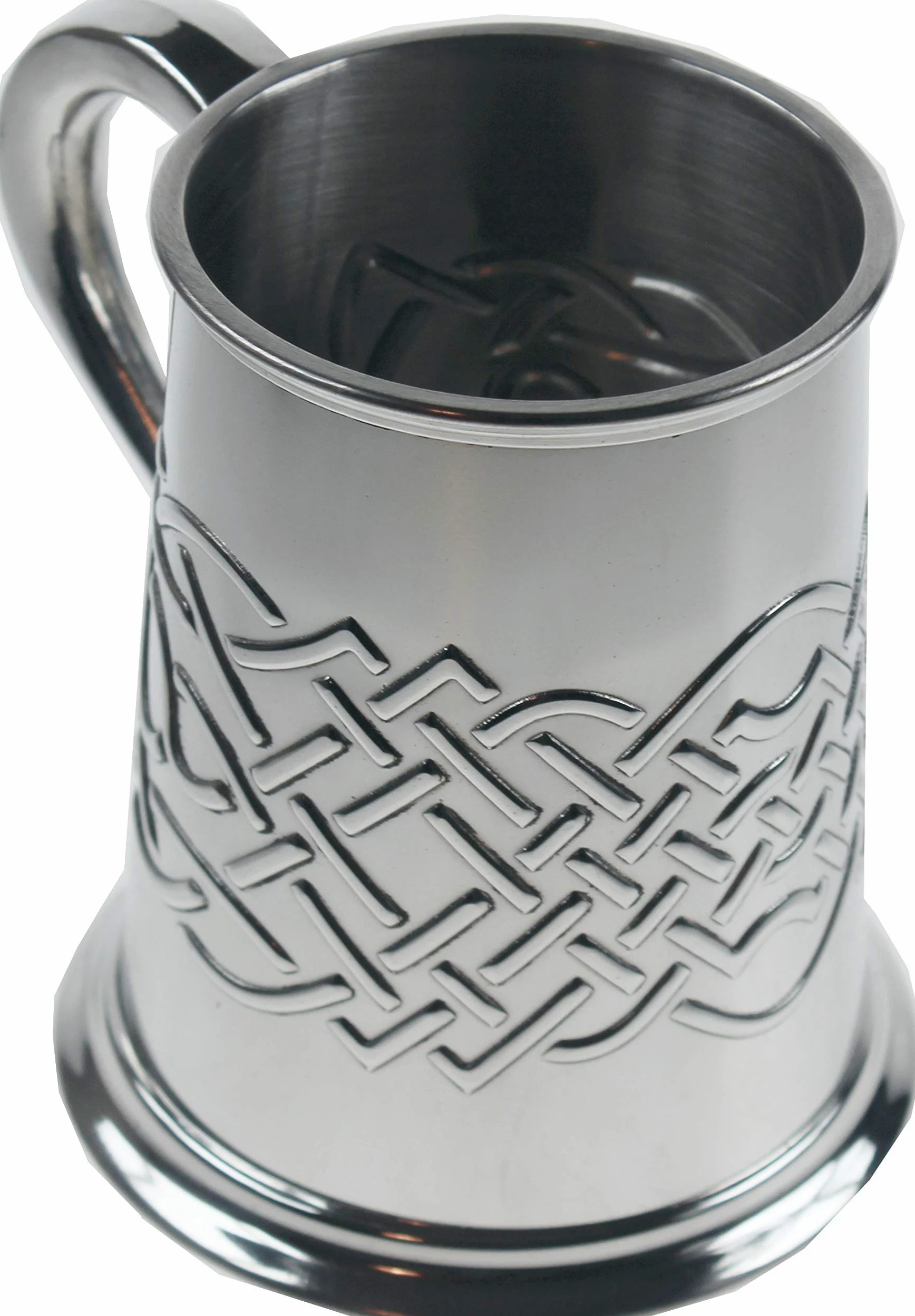 Wentworth Pewter Chope en étain à nœud celtique d'Islay en relief, chope à bière, anniversaire, fête des pères, cadeau de mariage