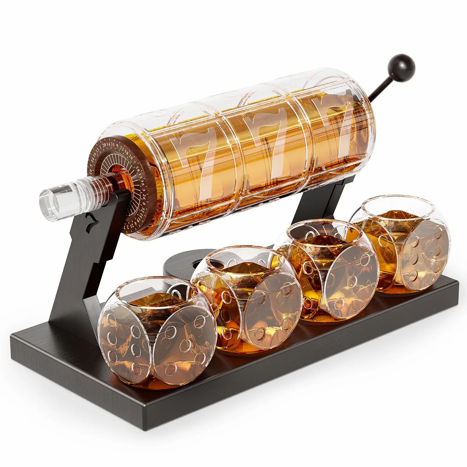 Kollea Ensemble de carafe à whisky pour homme, 1,437,3 g, avec 4 verres, carafe à décanter style casino pour bourbon, cadeaux pour homme, papa, lui, petit ami, anniversaire, anniversaire de mariage