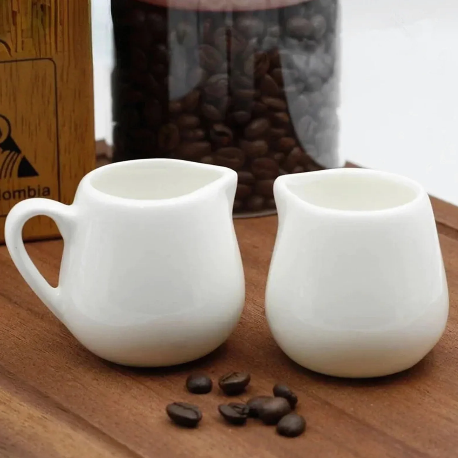 MRKU Pot à Lait, saucière, Verre à Eau, pichet, crémier, Distributeur de café, sucrier, 2 pièces, Service à thé en céramique pour Barista