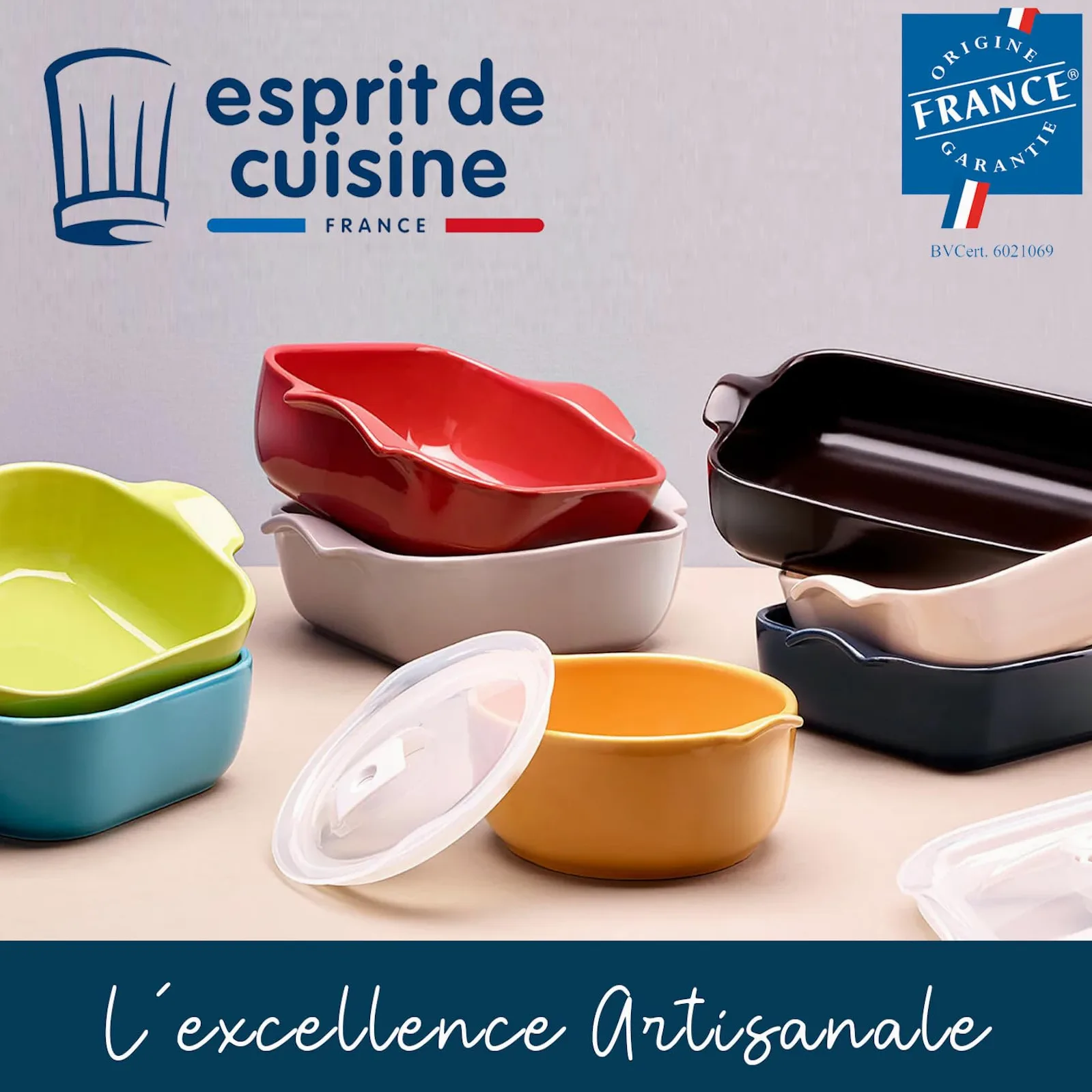 ESPRIT DE CUISINE - Plat À Four Poisson En Céramique - Cuisson Homogène - Émail Résistant Aux Rayures - Facile À Nettoyer - Made in France - 4,2L - 40x25x6,5cm Extérieur - Fusain Mat Noir