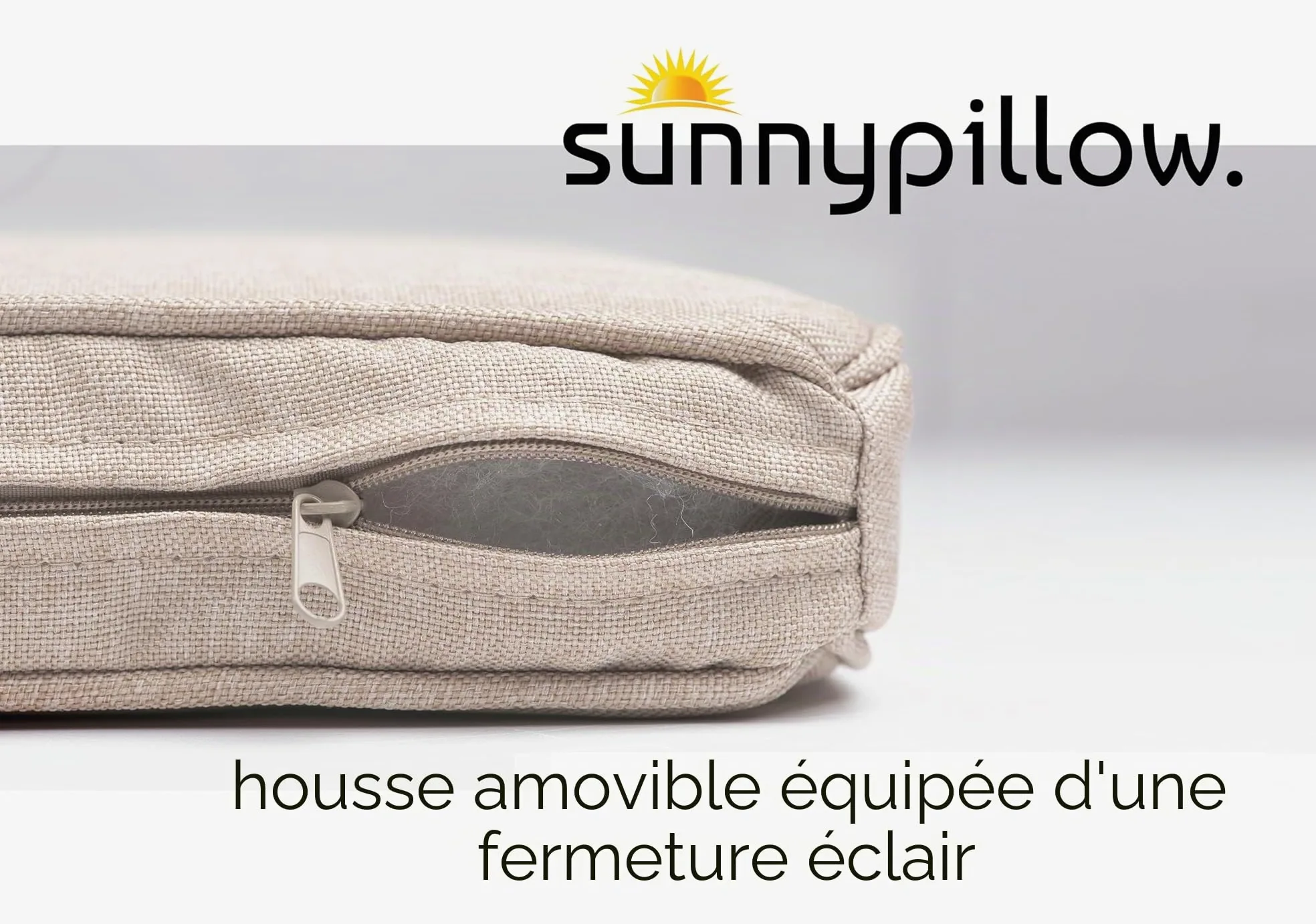 sunnypillow - Lot de 4 Coussins de Chaise - imperméables résistants aux UV - 50 x 50 x 5 cm - Coussin d'assise pour bancs - Coussin de siège pour la Maison et Le Jardin - Intérieur/Extérieur - Ecru