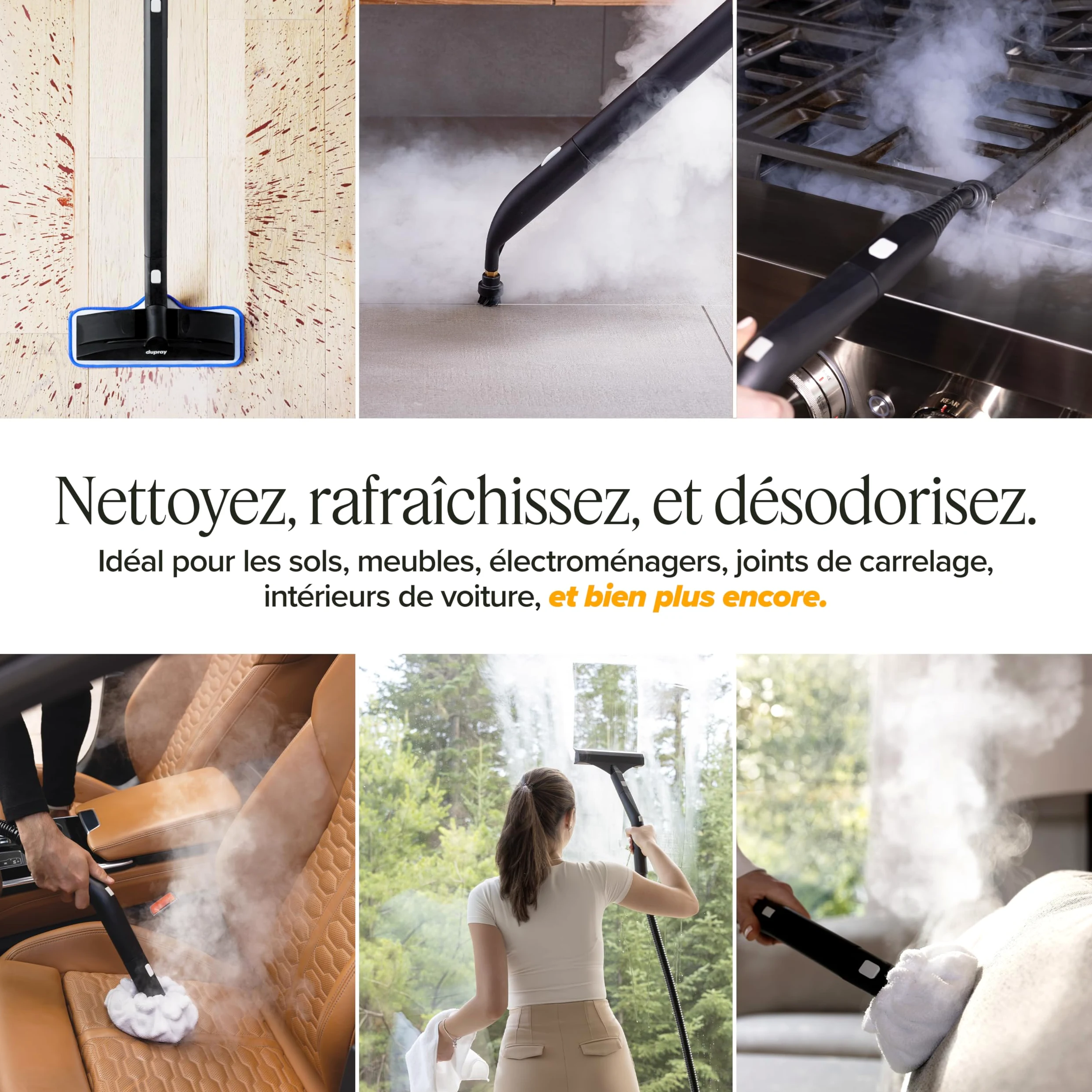 Dupray Neat Plus – Nettoyeur Vapeur Polyvalent Haute Performance avec 17 Accessoires Inclus pour Sols, Carrelage, Joints, Tapis, Canapés, Maison et Plus (Neat Plus + 17 pieces)