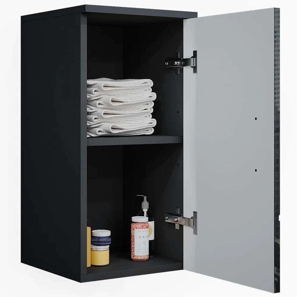 Vicco Armoire Murale Irma, Anthracite Haute Brillance, 30x59cm, adapté à la Fixation Murale et combinable avec d'autres Meubles Irma