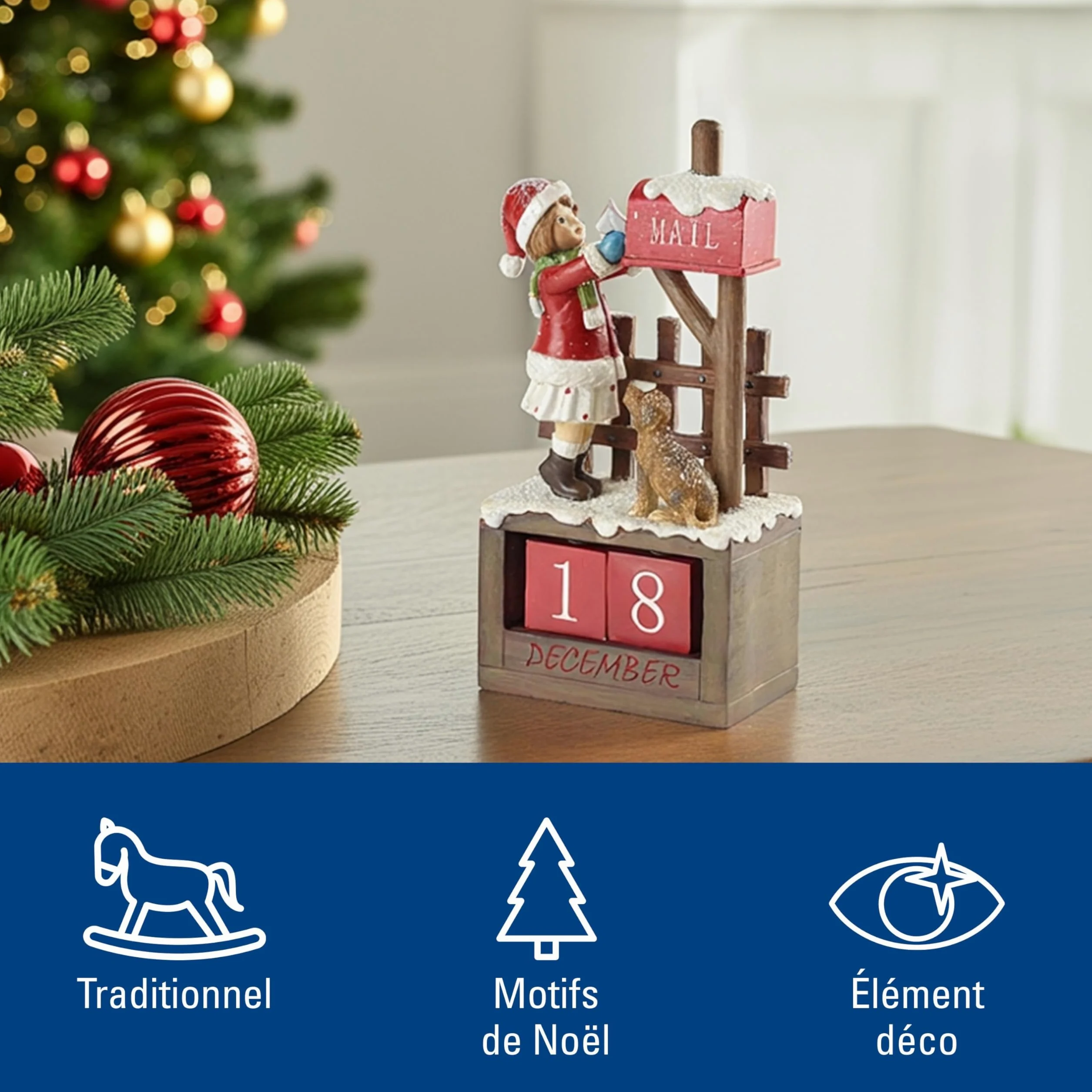 Villeroy & Boch - Winter Collage Accessoires Fillette au Calendrier, Multicolore, 12,5 x 8 x 22,5 cm