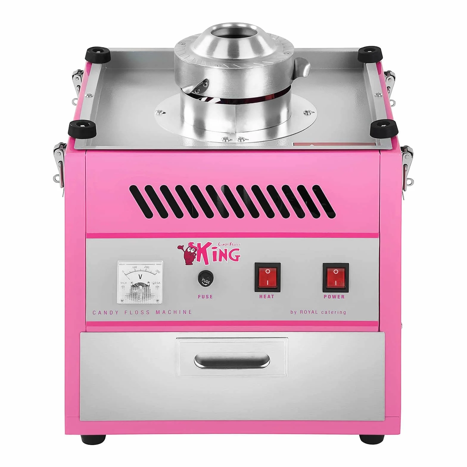 Royal Catering Machine à Barbe à Papa Professionnelle RCZK-1200-W (diamètre de la cuve 52 cm, 1.200W, rendement horaire 1 unité/60s, 52x52x50cm)