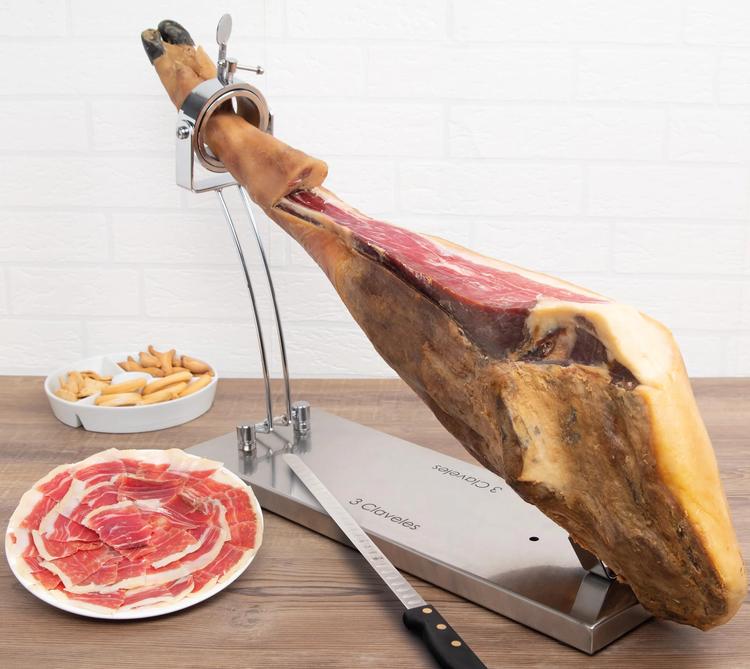 Support à jambon en acier inoxydable 3 Claveles Tête rotative