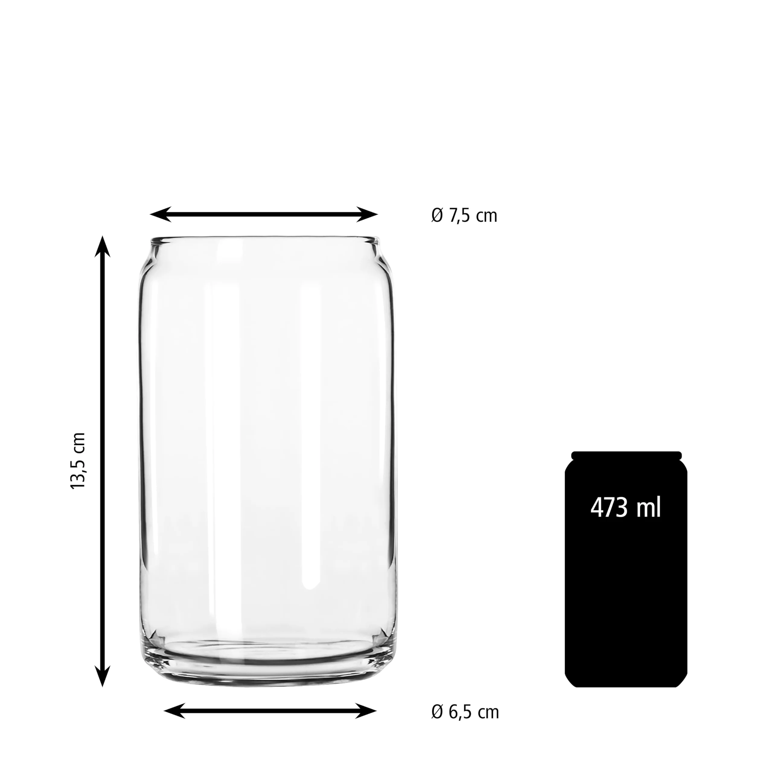 LIBBEY 70462 Verre à boire, « GLASS CANS », 473 ml, lot de 12