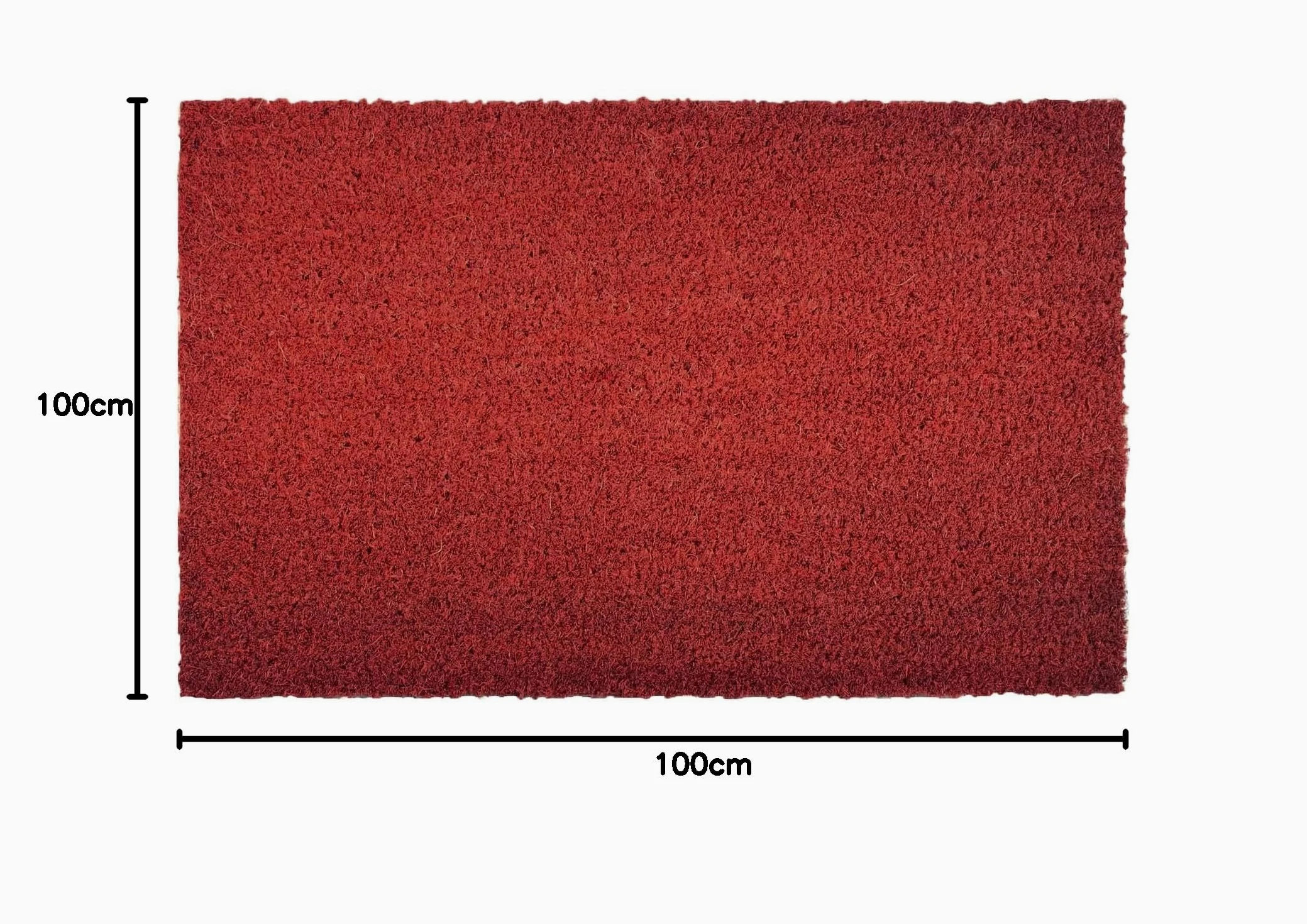 casa pura Paillasson d'entrée en Fibre de Coco Premium, Antidérapant, Tapis d'entrée Usage intensif, Tapis pour l'entrée Absorbant, Dense Velours Résistant (23 mm, 100 x 100 cm, Rouge)