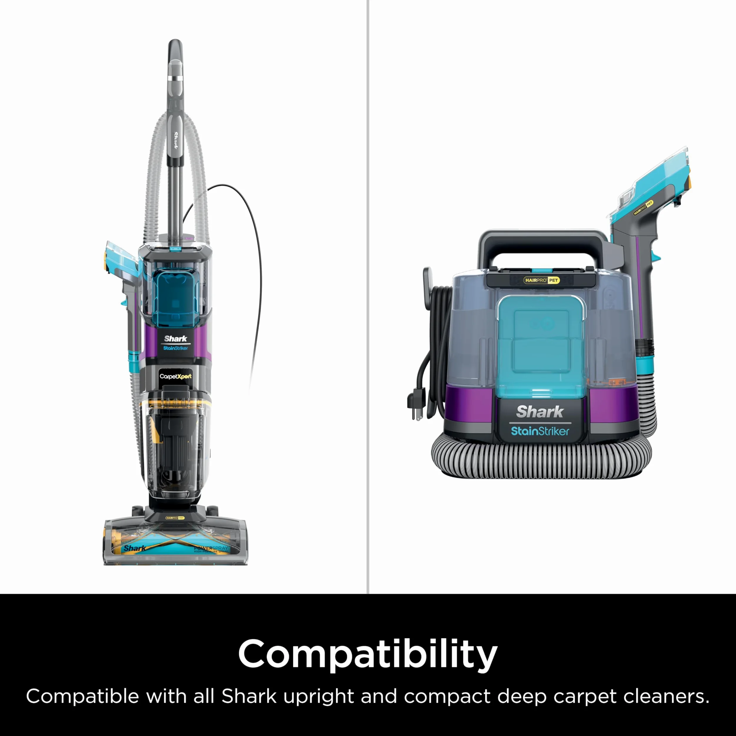 Shark EXCM48 CarpetXpert Deep Clean Pro Formula pour nettoyeurs de tapis Shark verticaux et portables, formulée pour tous les tapis, tissus d'ameublement et tapis, élimine les saletés et les odeurs