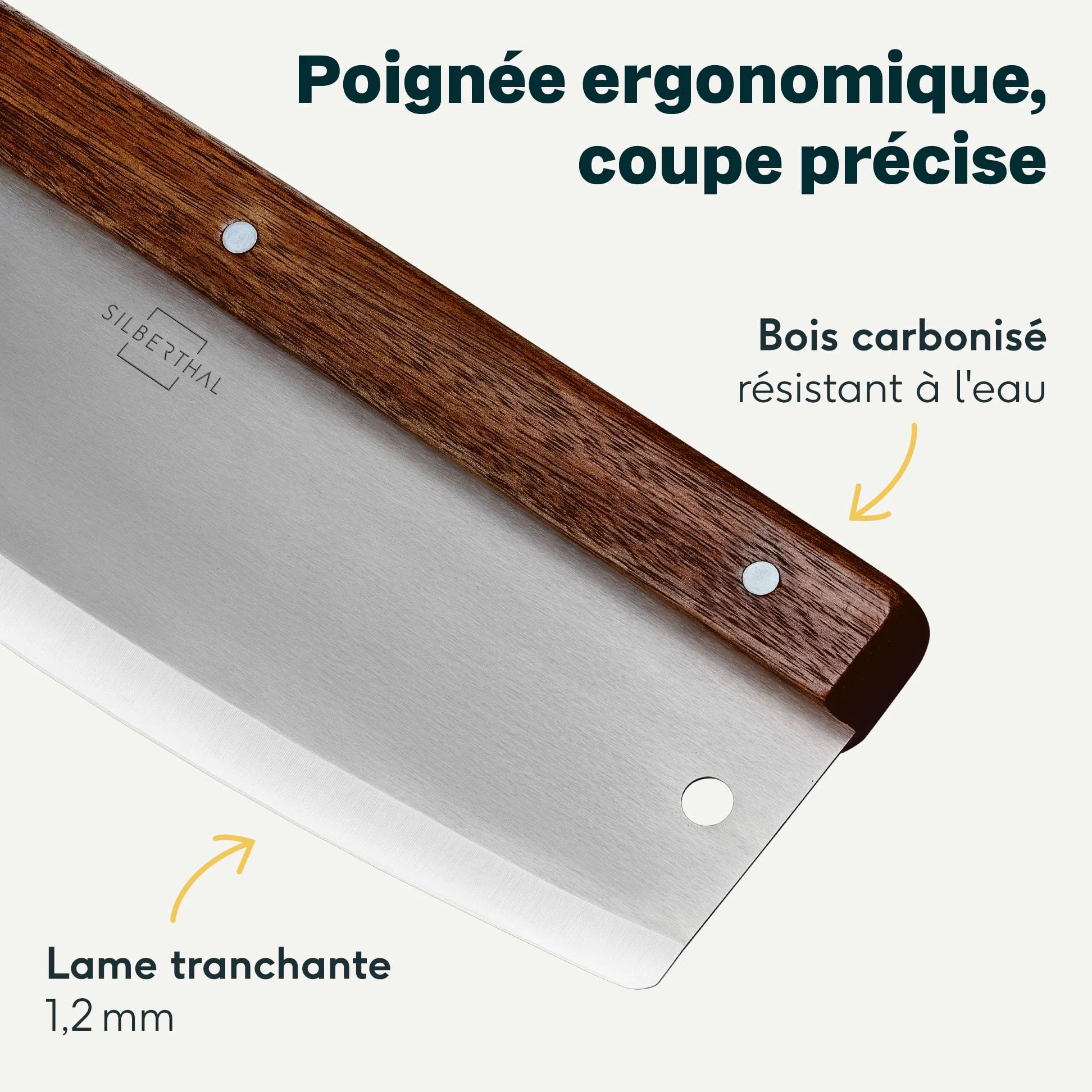 SILBERTHAL Set pierre à pizza 4 pièces – Pelle à pizza en acier inoxydable avec pierre à pizza, roulette à pizza 32 cm & planche de service