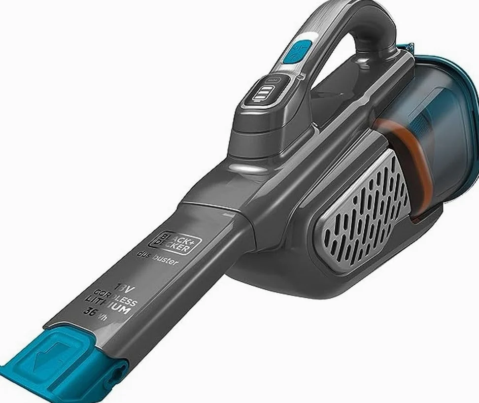 BLACK+DECKER Aspirateur de Table à Main sans Fil, 36W, Technologie cyclonique, 500 ML, 18V, BHHV520BF-QW Bleu/Argent/Titanium