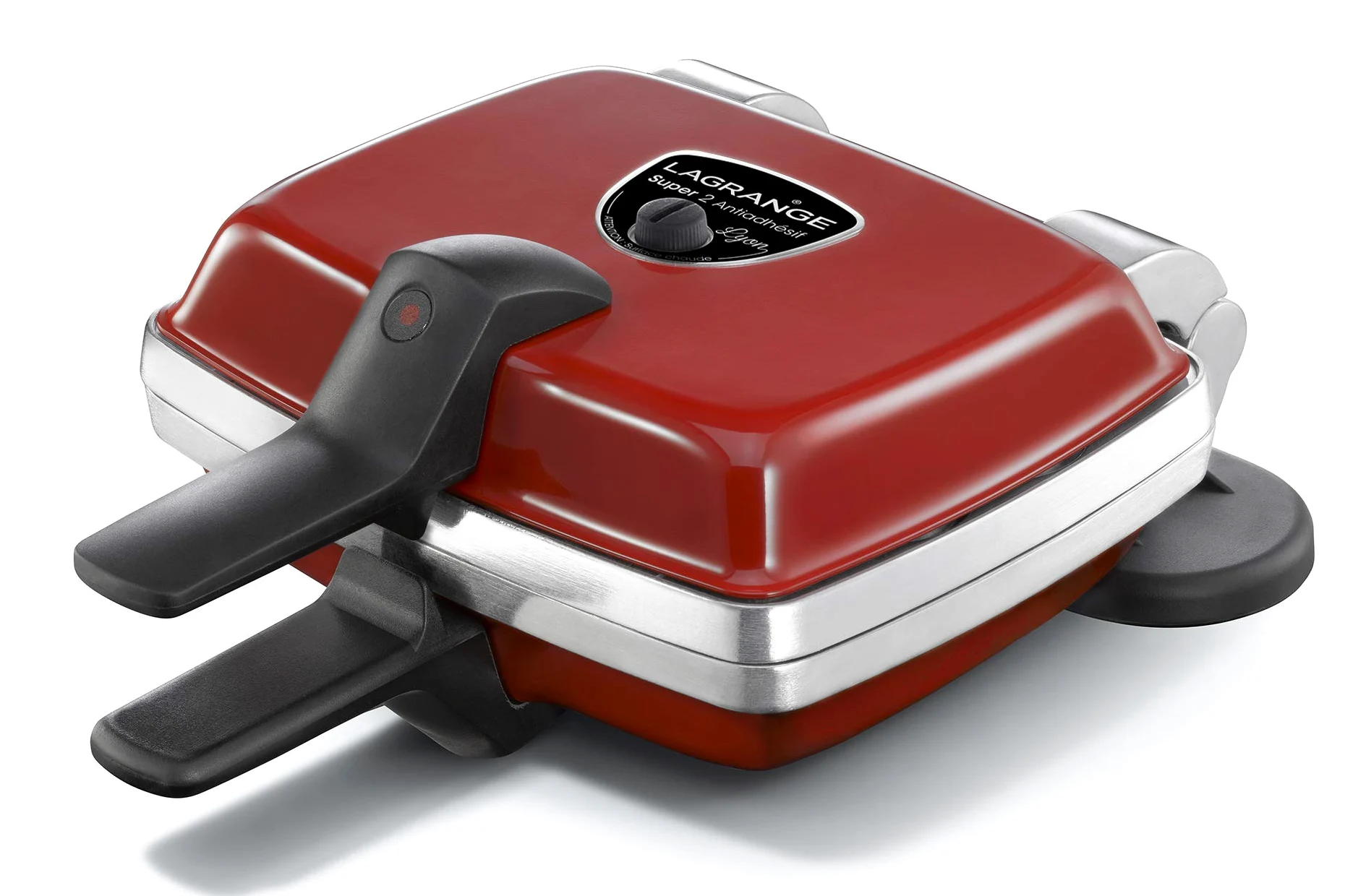 LAGRANGE Gaufrier Super2, 1000W, 2 jeux de plaques inclus (Gaufre & Croque-Monsieur), Fabriqué en France, Réversible sur son socle, Plaques amovibles, Multifonction, Nettoyage sans effort, 039452