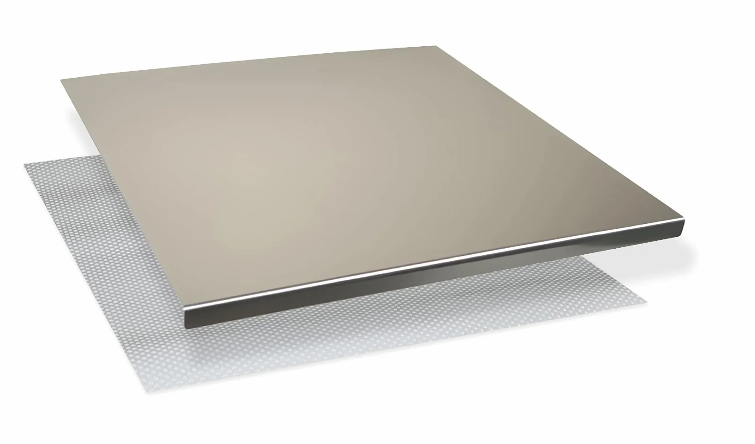 INOXLM Plaque Inox Cuisine 60x50cm en acier Inoxydable, Planche a decouper inox différentes tailles pour Cuisine, Bar, Restaurant Planche à Pétrir Inox pour Pain et Pizza(Hauteur 2cm)