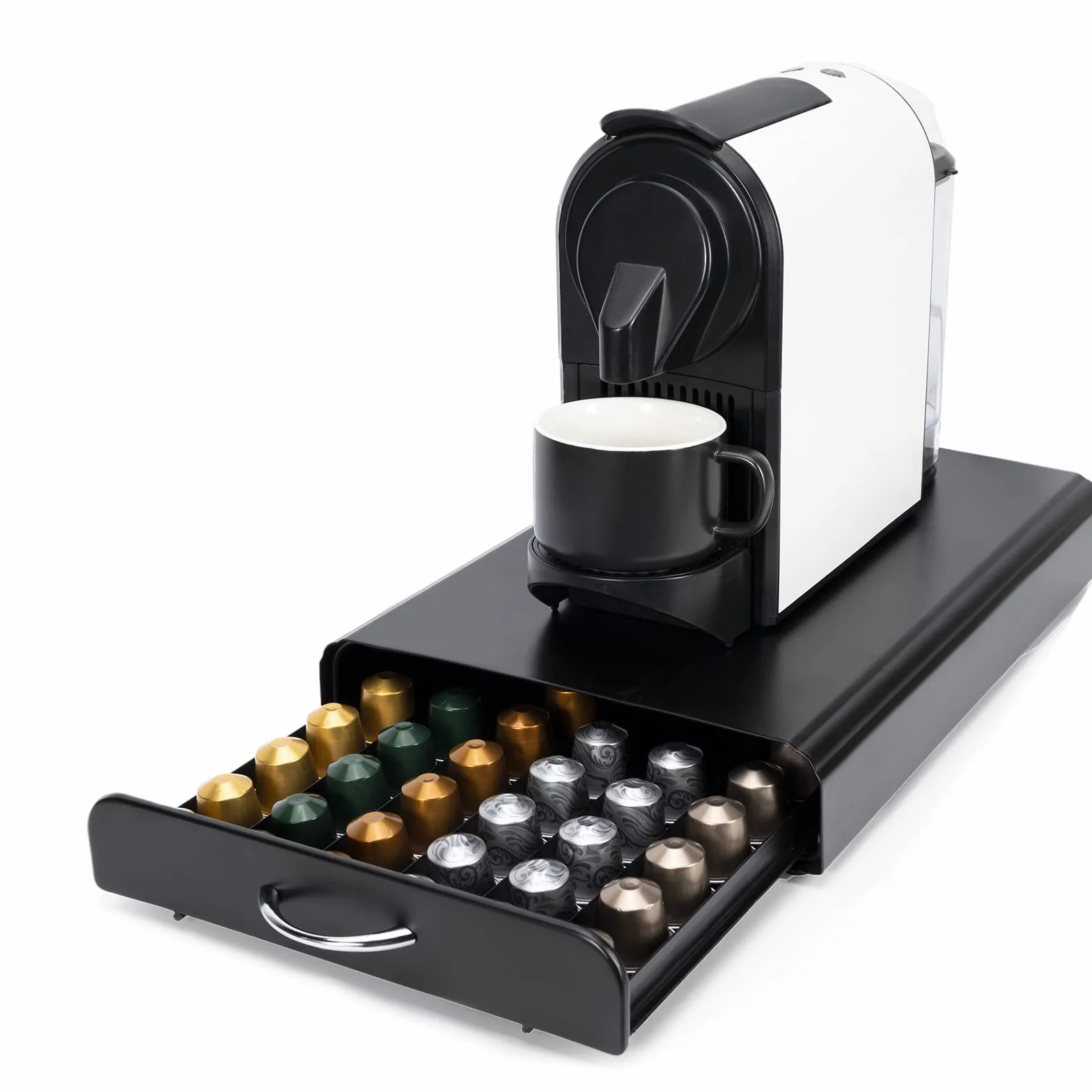 Tiroirs à capsules de café compatible pour Nespresso,Tiroir de rangement pour 60 capsules,Porte dosettes de café,Supports pour Capsules.