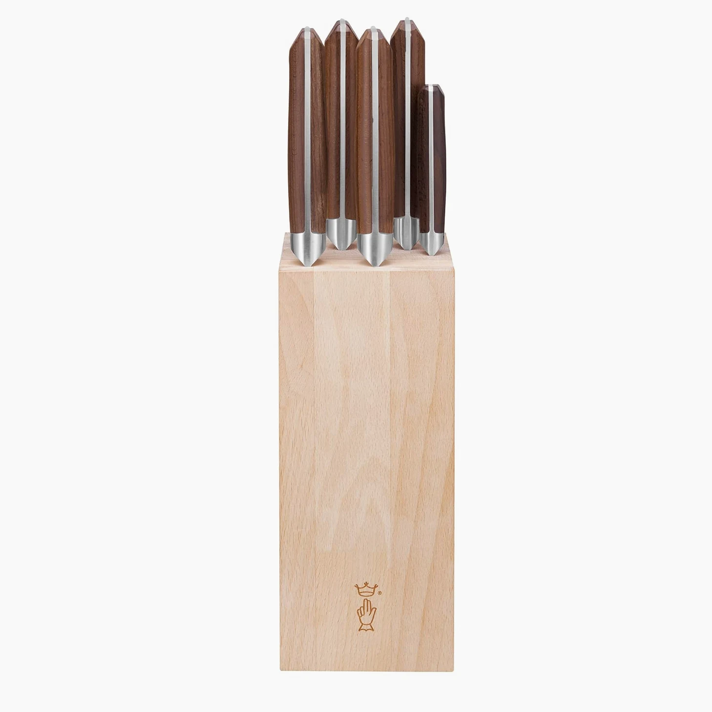 OPINEL - Bloc de Rangement pour Couteaux en Bois de Hêtre - Design Sobre et Élégant - Vos Couteaux de Cuisine Toujours à Portée de Main et Protégés - pour 5 Couteaux