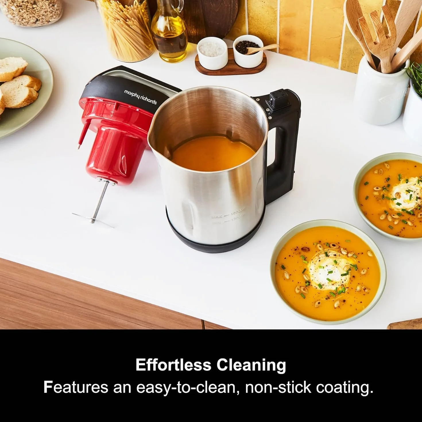 Morphy Richards Saute and Soup Maker 501014 Machine à soupe en acier inoxydable brossé