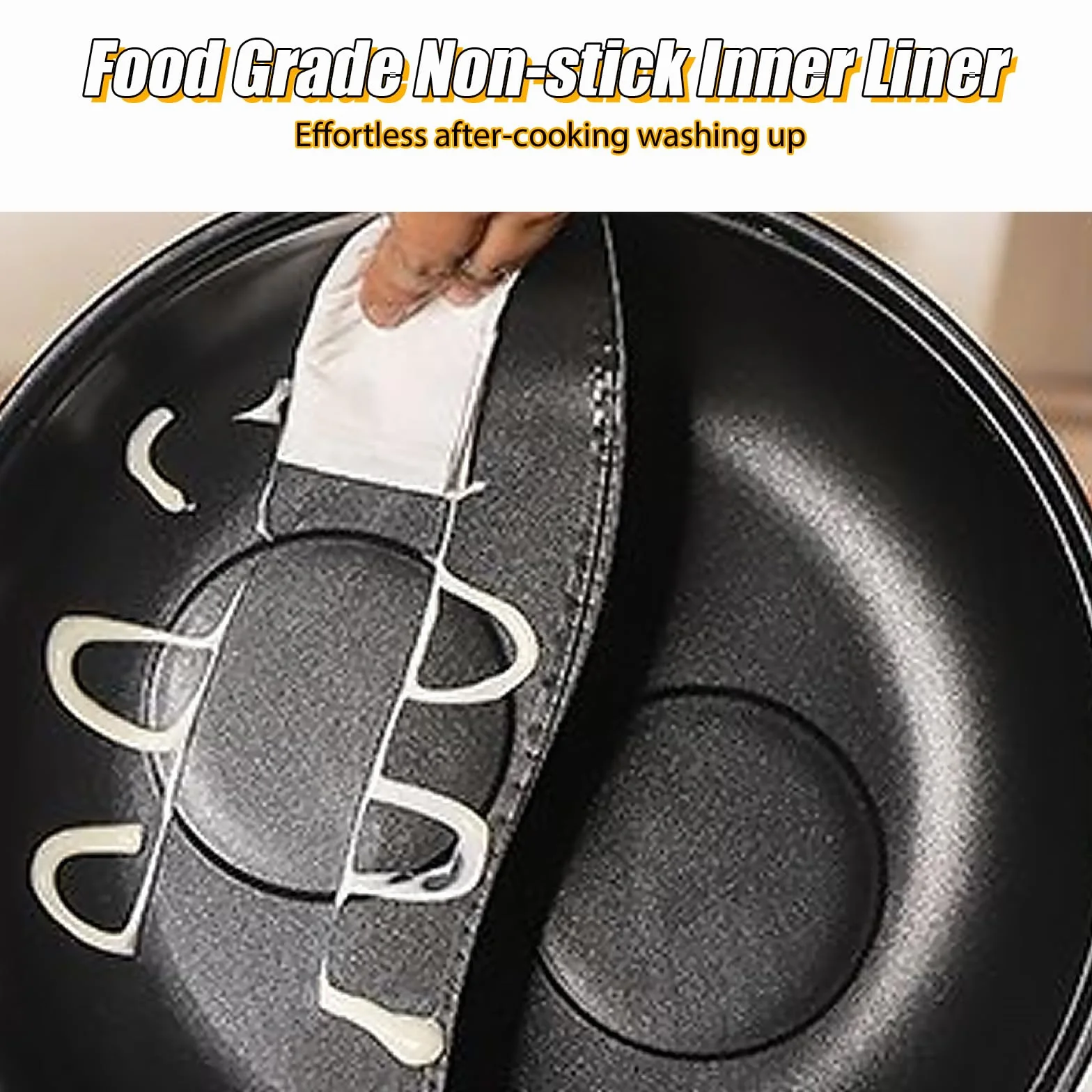Casserole électrique à 2 côtés avec deux régulateurs 5 L marmite électrique 1350 W trois réglages de puissance poêle à frire antiadhésive multifonction rapide poêle à soupe pour rôtir ramen