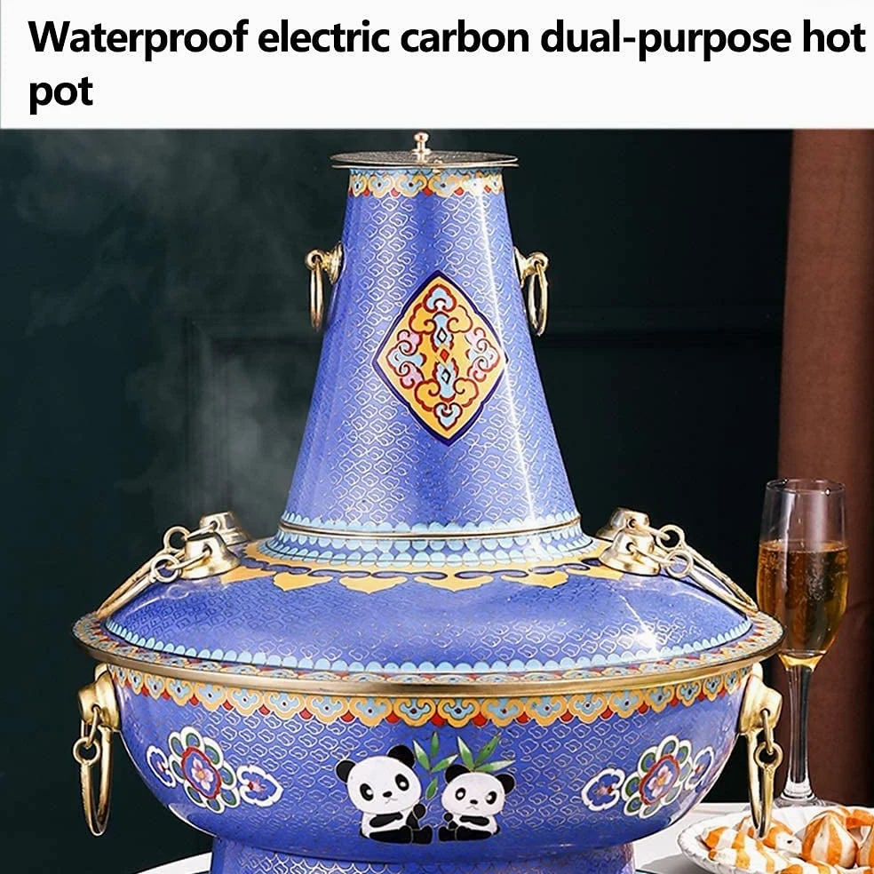 Fondue Chinoise, Pot Chaud Traditionnel Chinois, Pot Mongol, en cuivre Pur, de Pékin, épais(32cm)