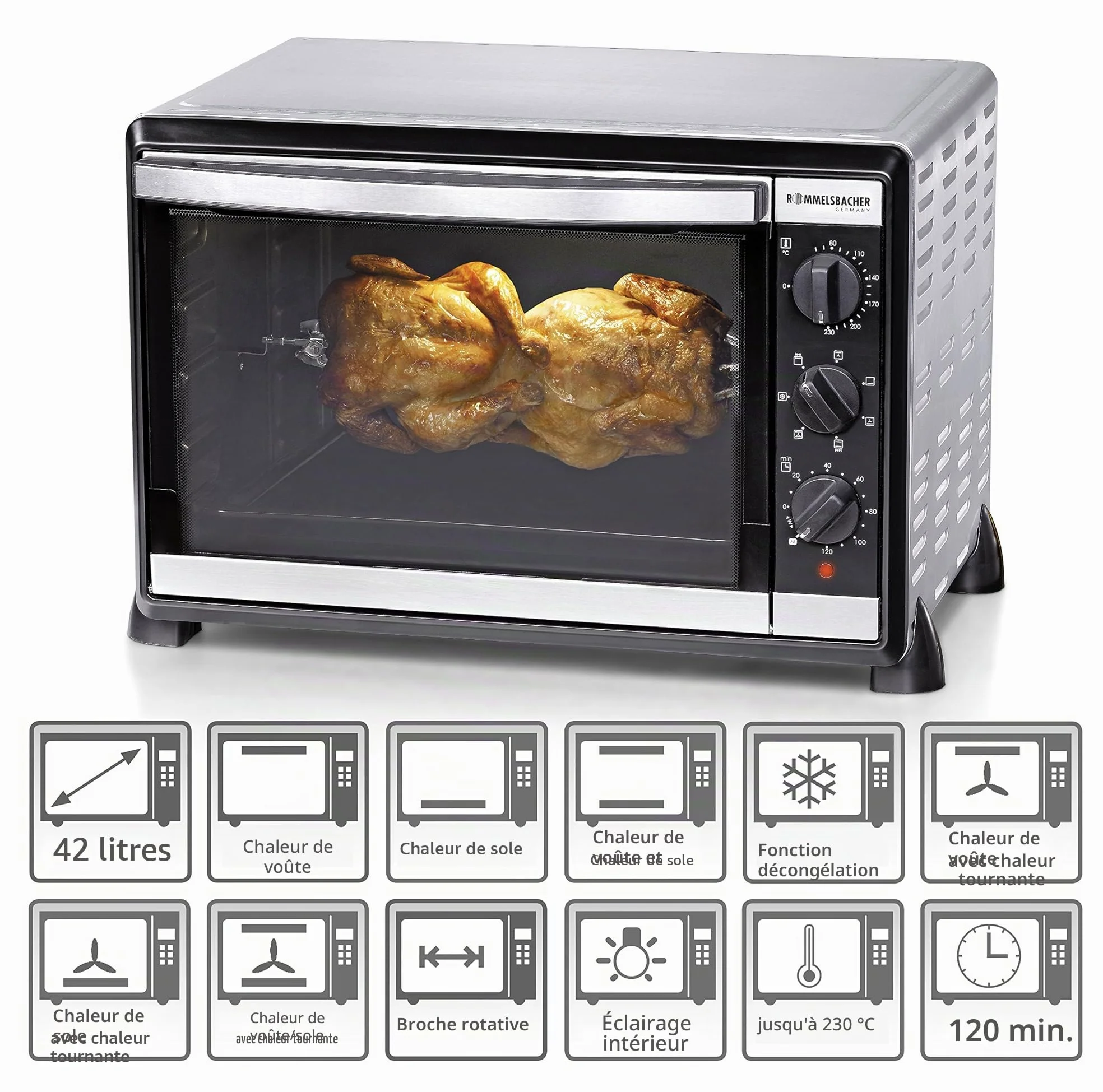 Rommelsbacher BG 1805/E Four & Rôtissoire 42 L enacier inox