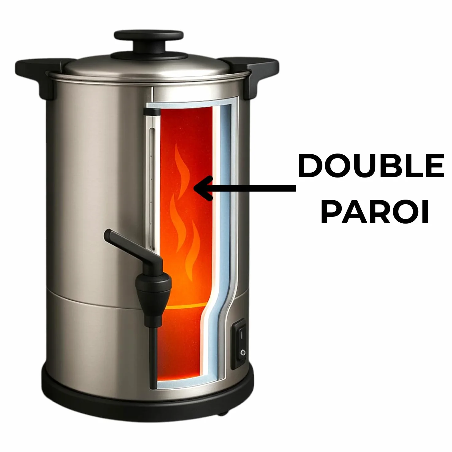 Générique Percolateur à Café Professionnel - 10 L - Double Paroi - 950 W - Robinet Anti-Goutte - 65 Tasses