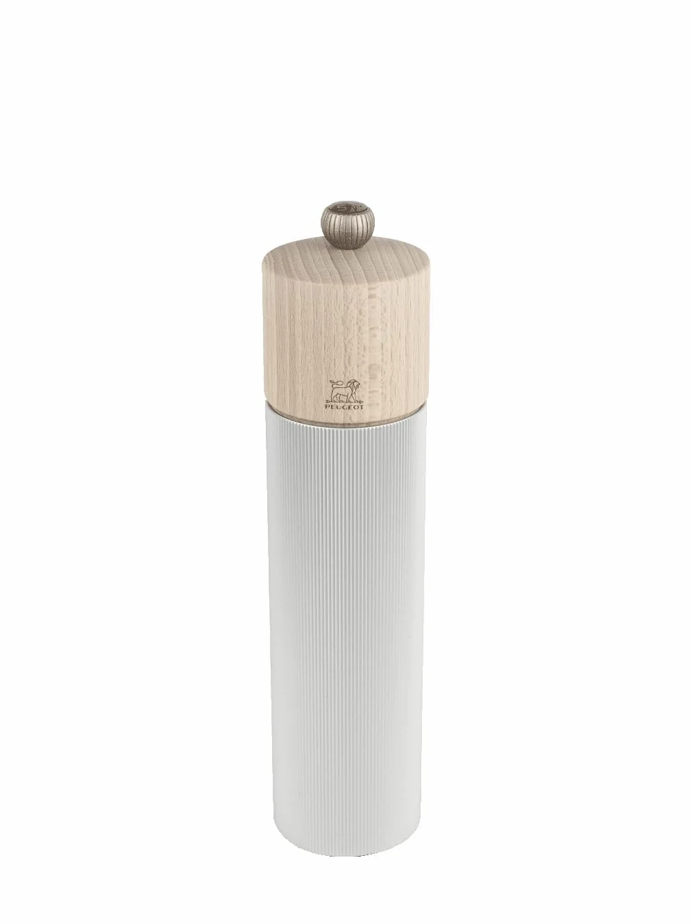 PEUGEOT - Moulin à Sel Line 22 cm - Réglage Classique - Innovation Sel Glace, Mécanisme Zirlion - Aluminium et Bois Labellisé PEFC - Fabrication Française - Coloris Naturel