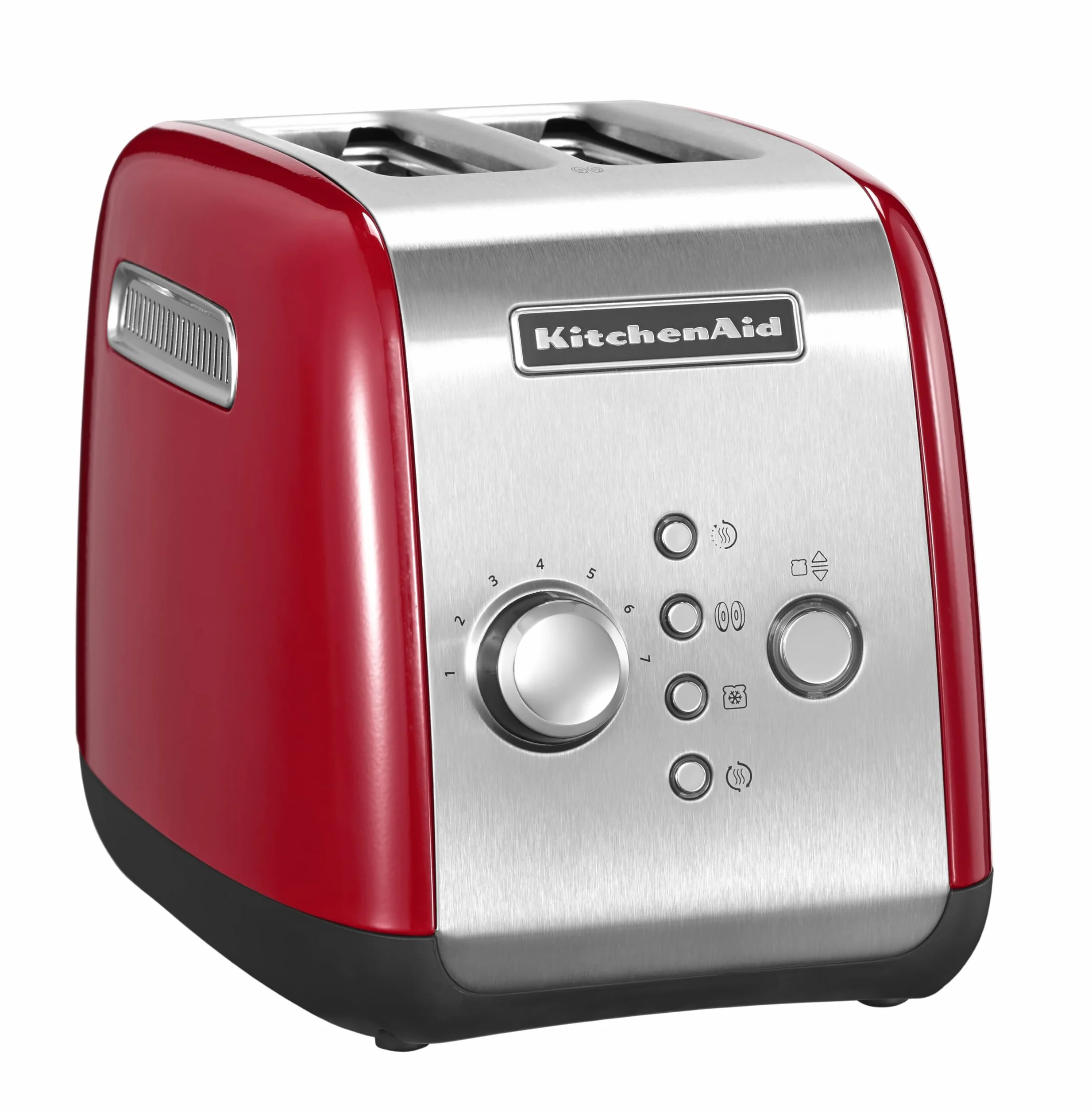 KitchenAid Grille-Pain 2 Tranches, Fentes Extra-Larges Bagels & Pain Artisan, 7 Niveaux de Brunissage, Fonctions Bagel/Décongélation/Réchauffage/Maintien Chaud 3 Min, Corps Métal, Rouge Empire