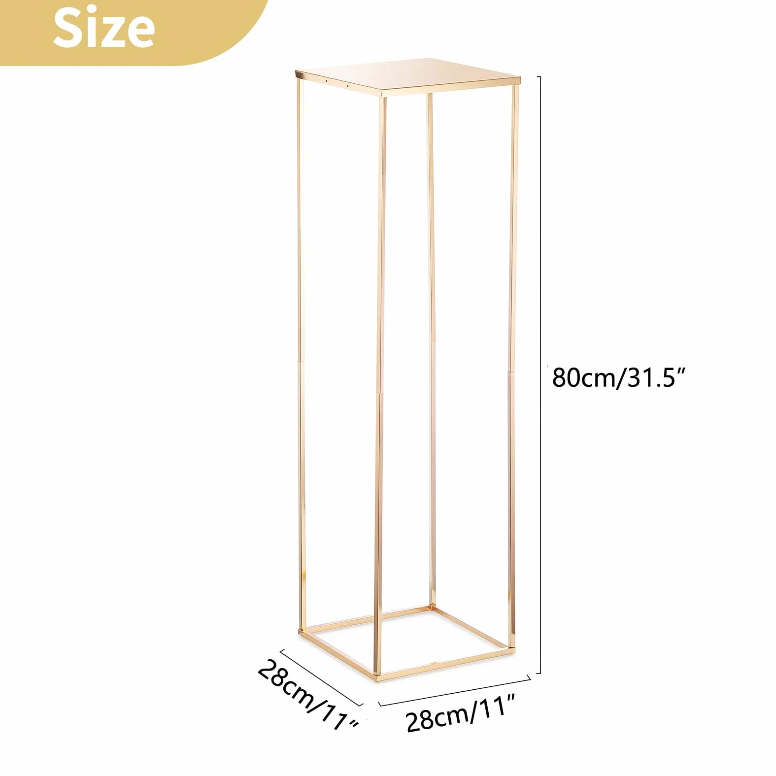 Nuptio Vase d'or pour Centre de Table de Mariage 2 Pièces Vases 80cm Haut pour Fleurs Métal pour Tables Fête Décorations Élégant Vrac Mariage Centre Table Géométrique Colonne Présentoir