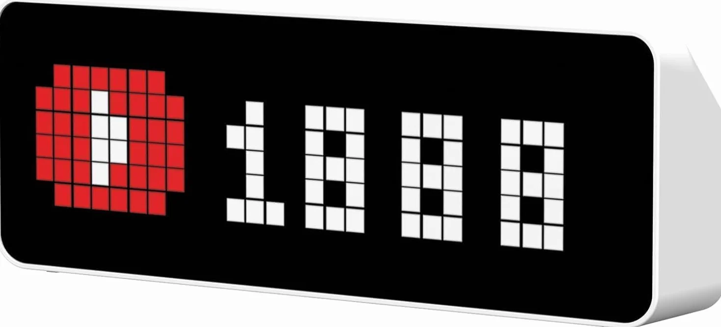 ULANZI TC001 Smart Pixel Clock, Horloge Smart Pixel de Bureau avec Social Media Follower Counter, Horloge Smart avec Météo, Simulateur AWTRIX, Pixel Art Display Gaming Watch