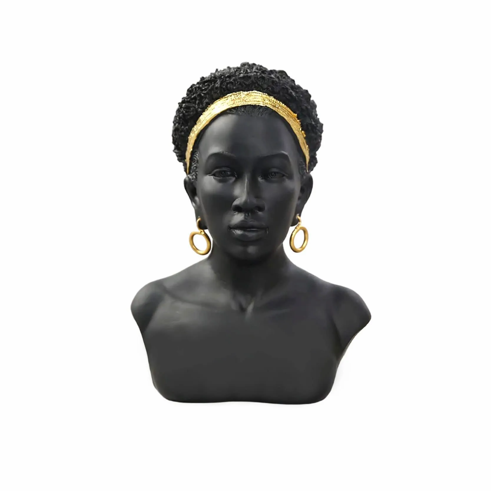 QIANLING Sculptures de Buste Noir d'art Africain, Statue de Buste Afro-américaine, Buste Noir créatif en résine, Buste Africain, Convient pour Le Salon, Le Bureau, la bibliothèque, la décoration