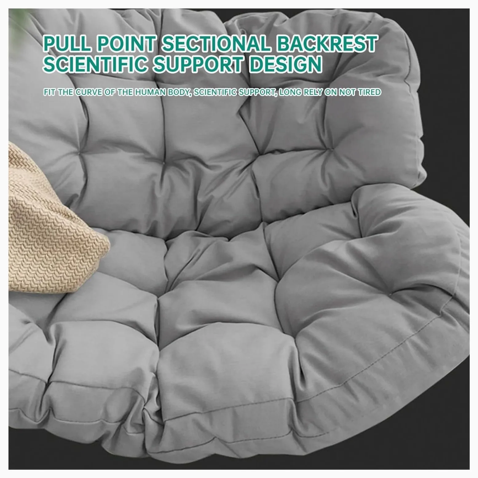 Chaise à Bascule d'Extérieur Papasan en Rotin et Osier - Style Œuf et Royal Moderne pour Patio, Intérieur, Chambre à Coucher, Salon, Porche, Jardin, Pelouse