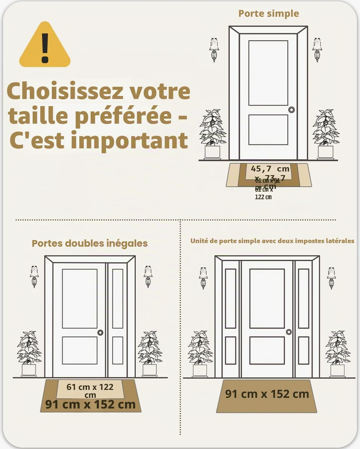 Color G Paillasson Extérieur, Tapis Exterieur Entree Robuste Antidérapant, Lavable, Essuyer Chaussure, Anti-Poussière, Tapis de Porte Extérieur Imperméable pour Entrée, Jardin, 44x75 cm, Gris