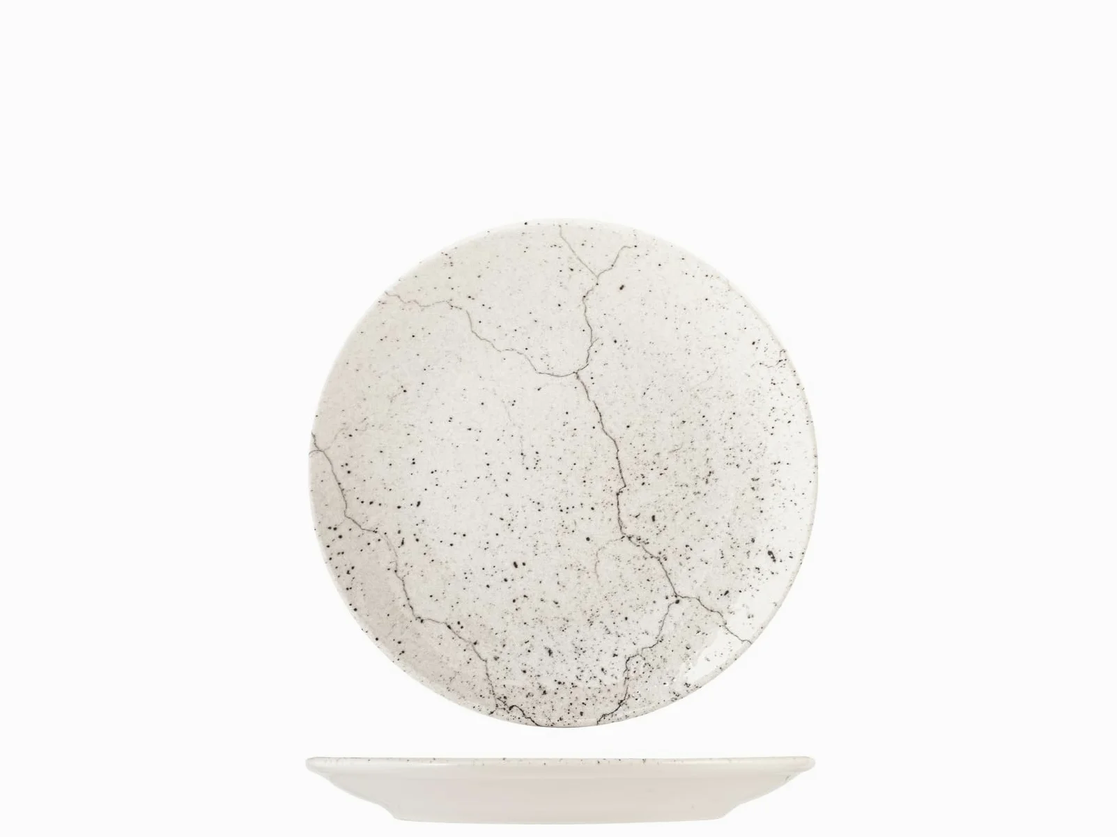H&H Set 12 Piatti Pane Stone in porcellana cm 17
