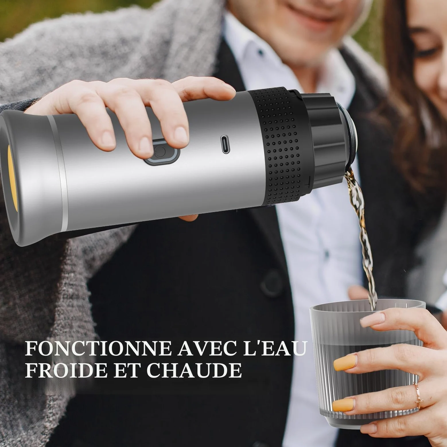 Vunzo Machine à expresso électrique, portable, auto-chauffante, avec USB-C, à capsule, mini machine à café de voyage, machine à café de camping