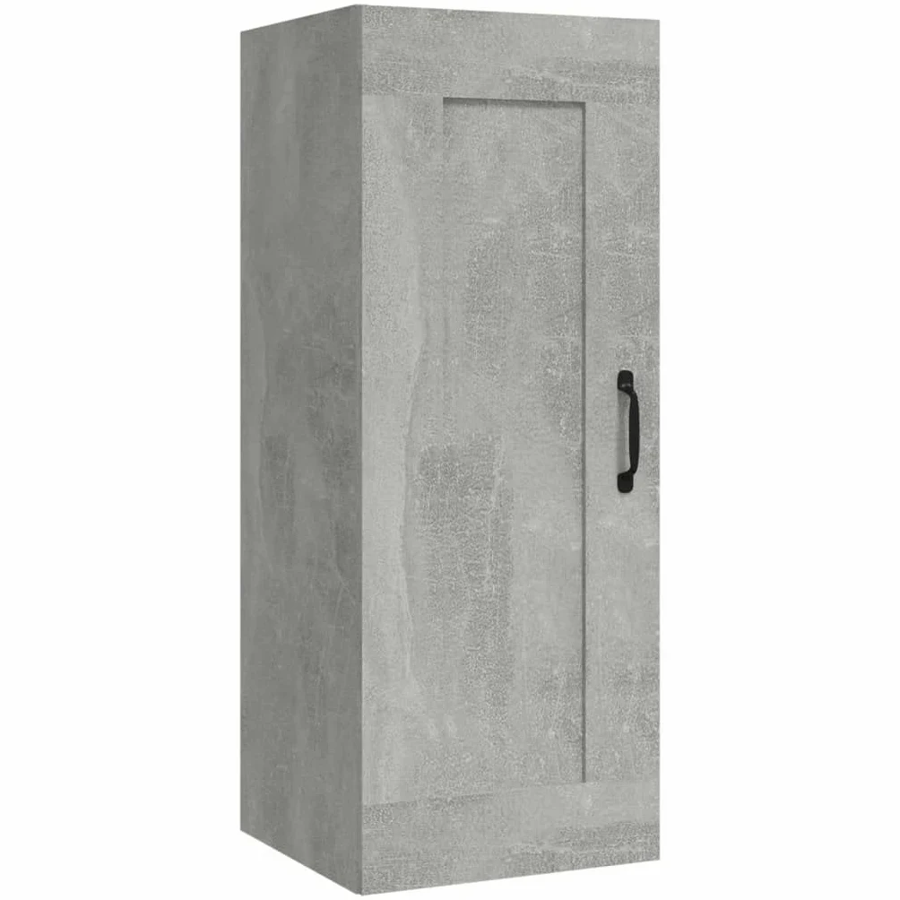 vidaXL Armoire Suspendue Meuble de Rangement Armoire Murale Meuble de Chambre à Coucher Salon Intérieur Gris Béton 35x34x90 cm Bois d'Ingénierie