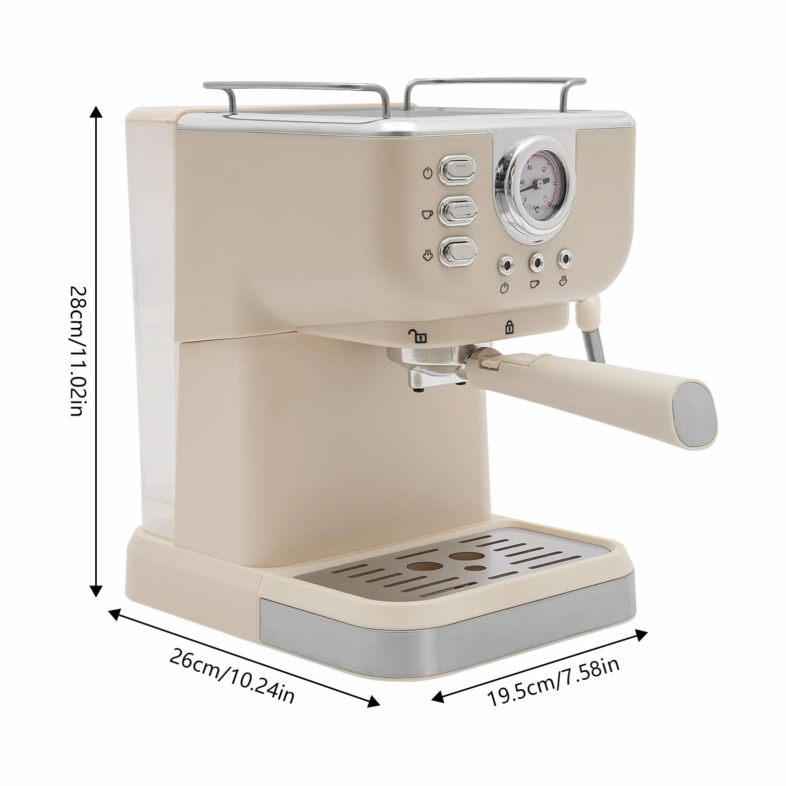 Machine à café 20 bars, machine à café expresso avec vaporisateur pour lait et cappuccino 2 en 1
