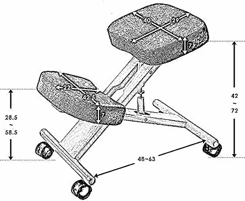 Chaise ergonomique professionnelle à hauteur réglable avec roulettes coussins confortables et support de genoux pour une bonne posture corriger les douleurs dorsales cervicales la