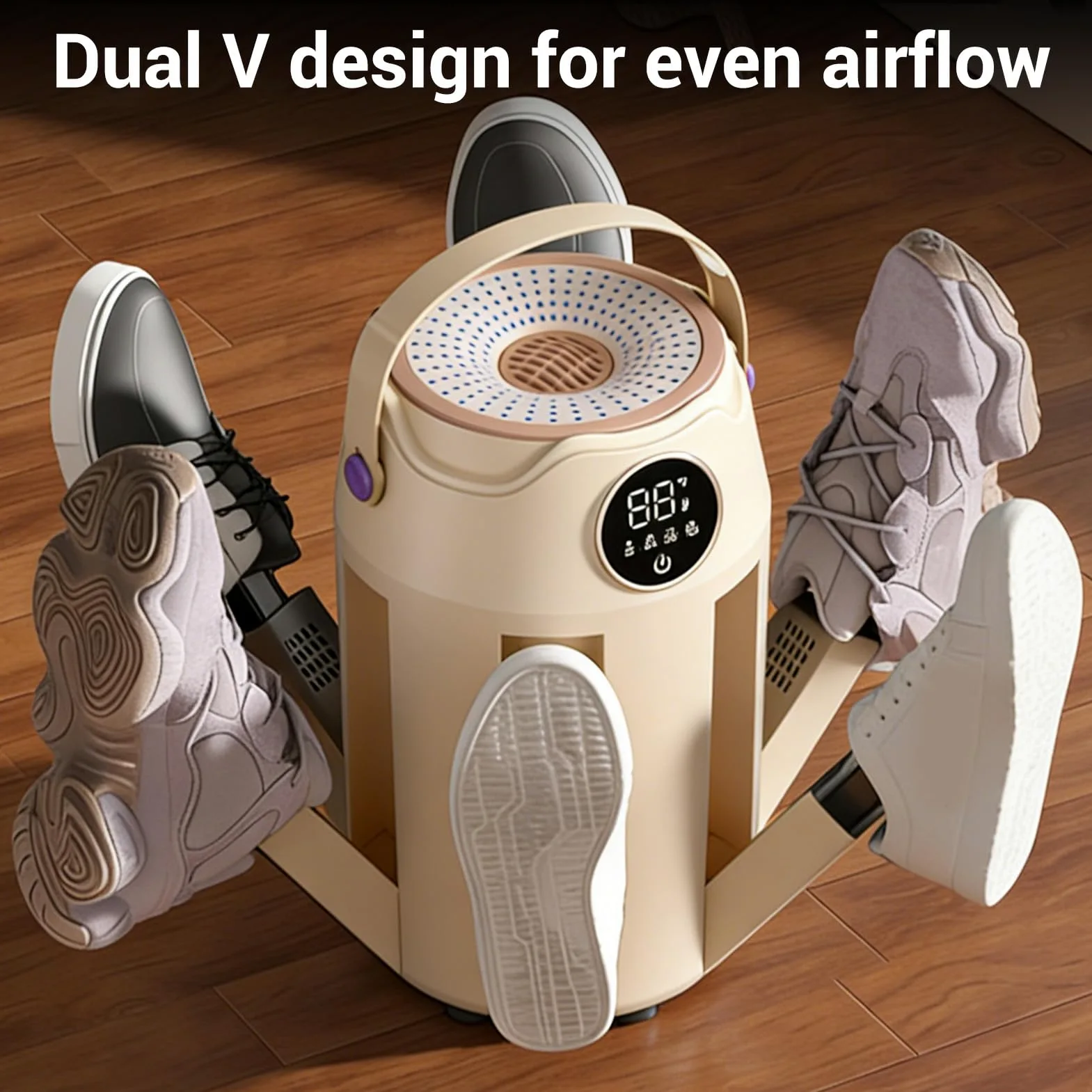 Asixxsix Sèche-Bottes, Sèche-Chaussures pour Bottes et Gants de Travail, 6 Ports de Séchage avec Minuterie, Conception de Tube Réglable, pour de Ski, Chaussures, Gants (Prise UE 220V)