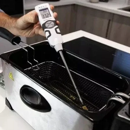 Testeur Qualité Huile de Friture Électronique - Test huile - Sonde pH et%TPM + Indicateur LED Vert/Orange/Rouge - Contrôle Rapide pour Restauration, Friterie, Cuisine Professionnelle, Maison