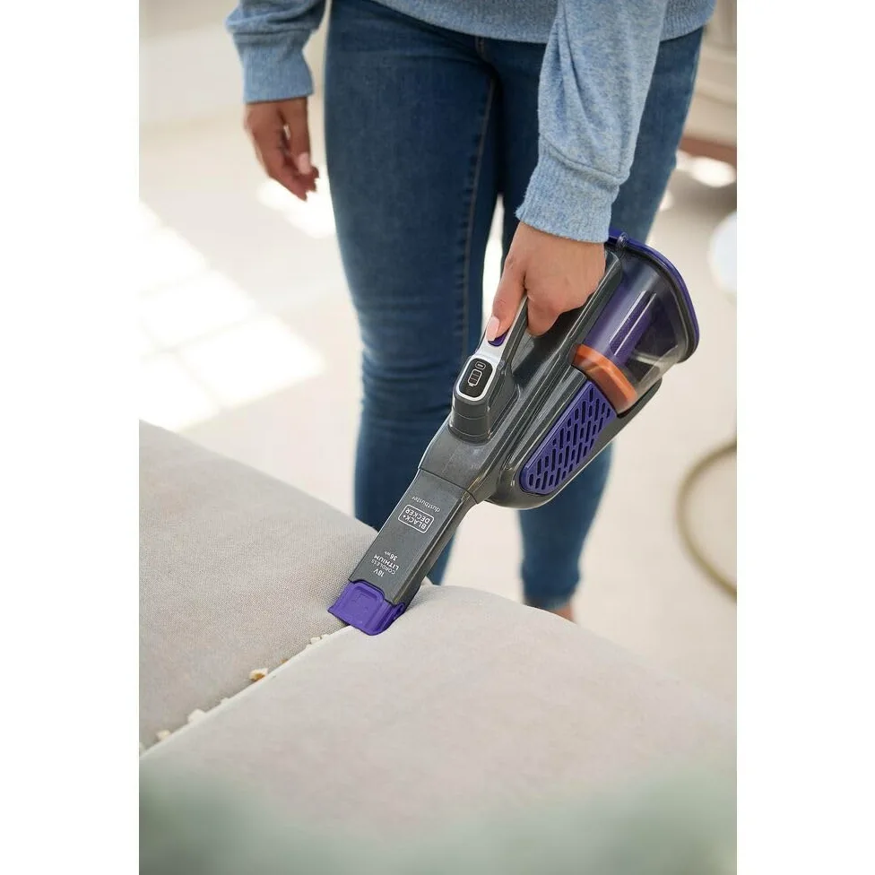 BLACK+DECKER Aspirateur de Table à Main sans Fil, 36W, Technologie cyclonique, 500 ML, 18V, BHHV520BF-QW Bleu/Argent/Titanium