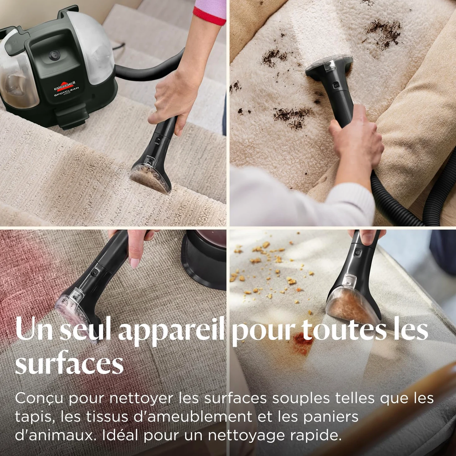 BISSELL SpotClean Mini Shampouineuse Filaire, Nettoyeur Tapis Portable, Idéal pour les Nettoyages Rapides, Compact et Léger, Élimine les Taches en Voiture, Bateau, Canapé et Plus Encore, 41491