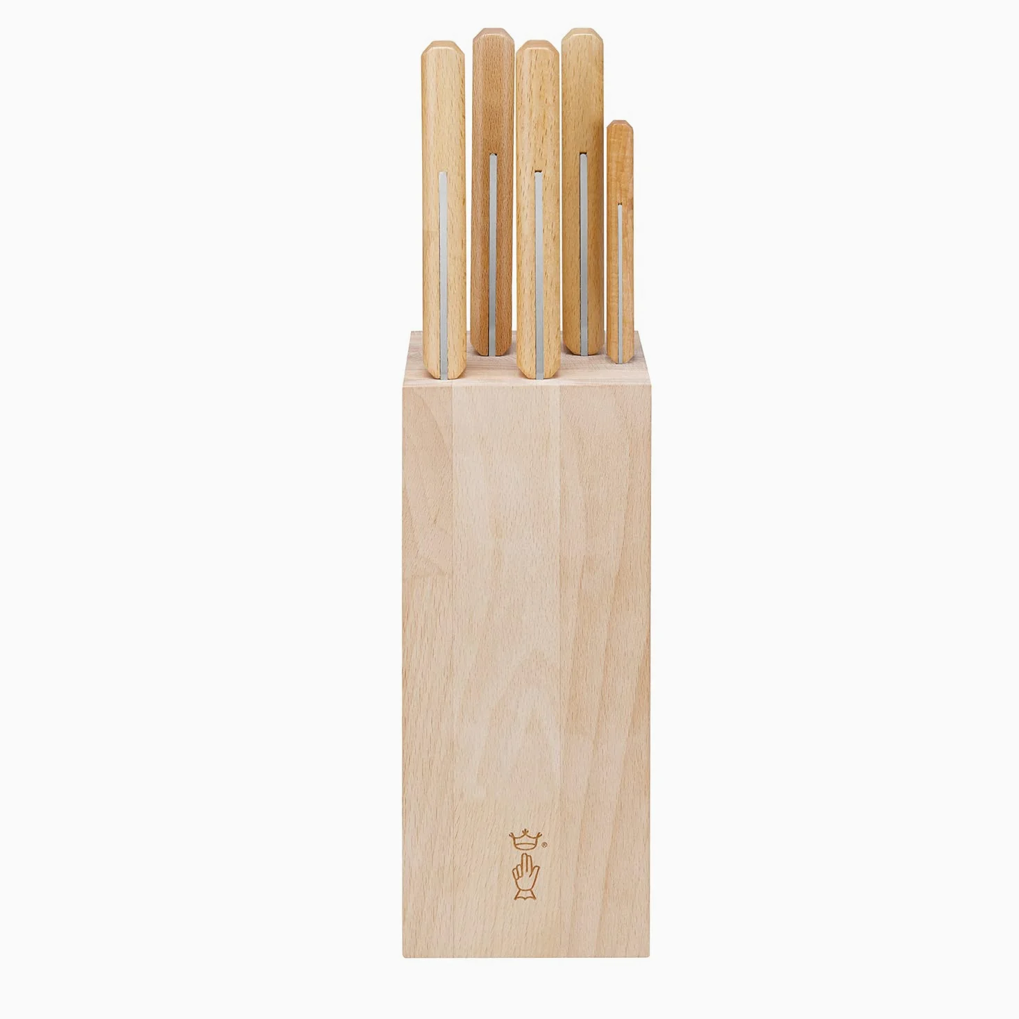 OPINEL - Bloc de Rangement pour Couteaux en Bois de Hêtre - Design Sobre et Élégant - Vos Couteaux de Cuisine Toujours à Portée de Main et Protégés - pour 5 Couteaux